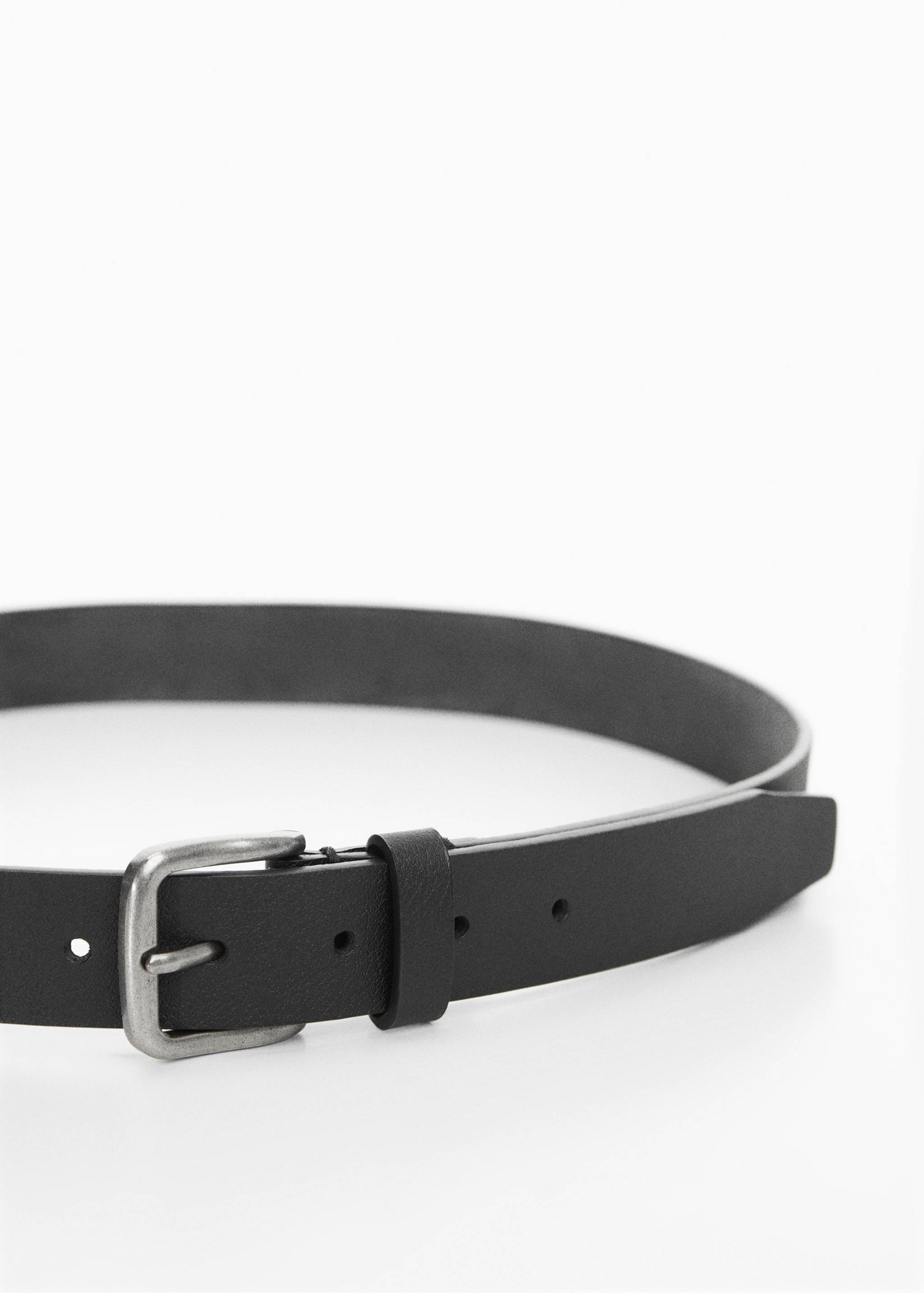 Leather belt with square buckle - Medium plane