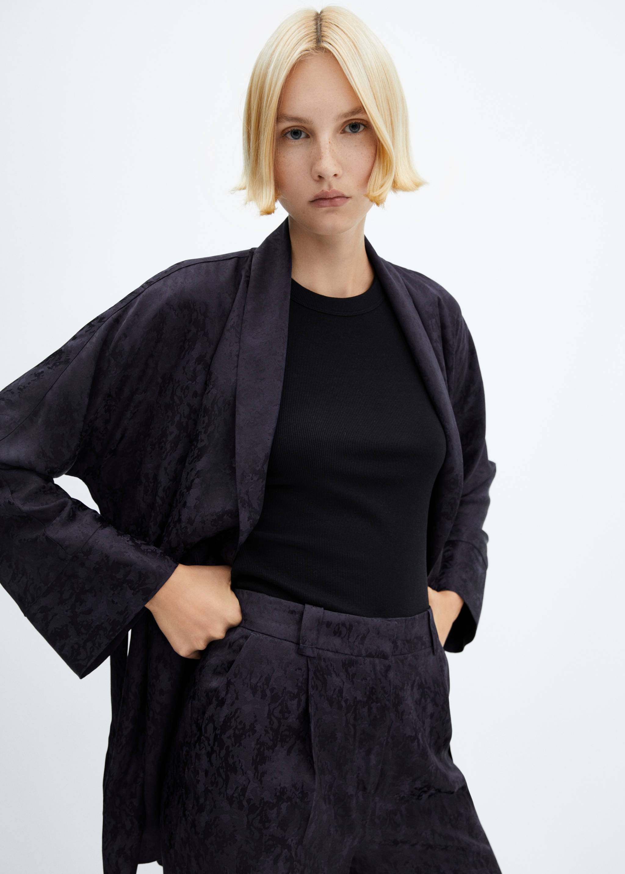 Jacquard suit trousers - Details of the article 1