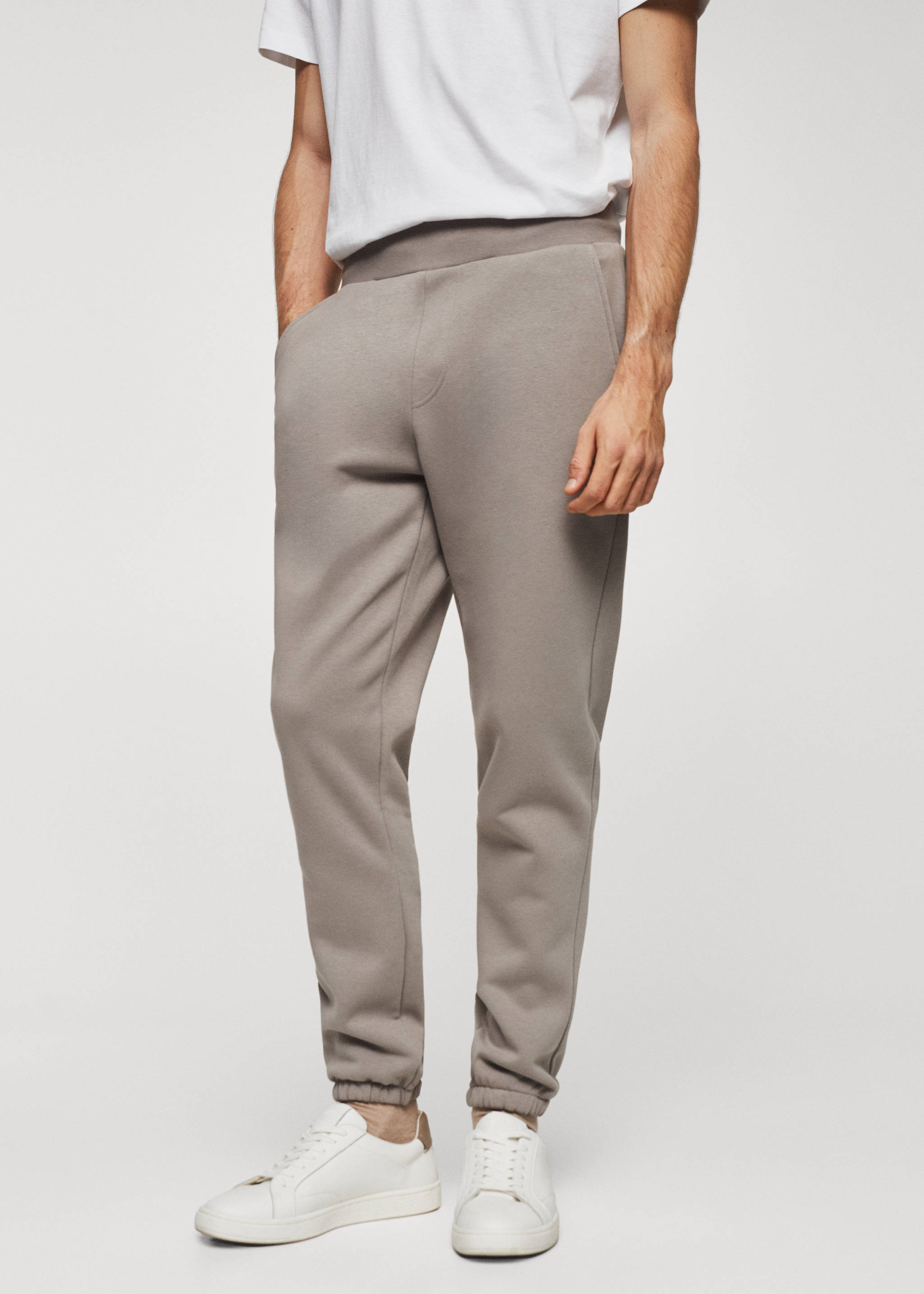 Cotton jogger-style trousers - Medium plane