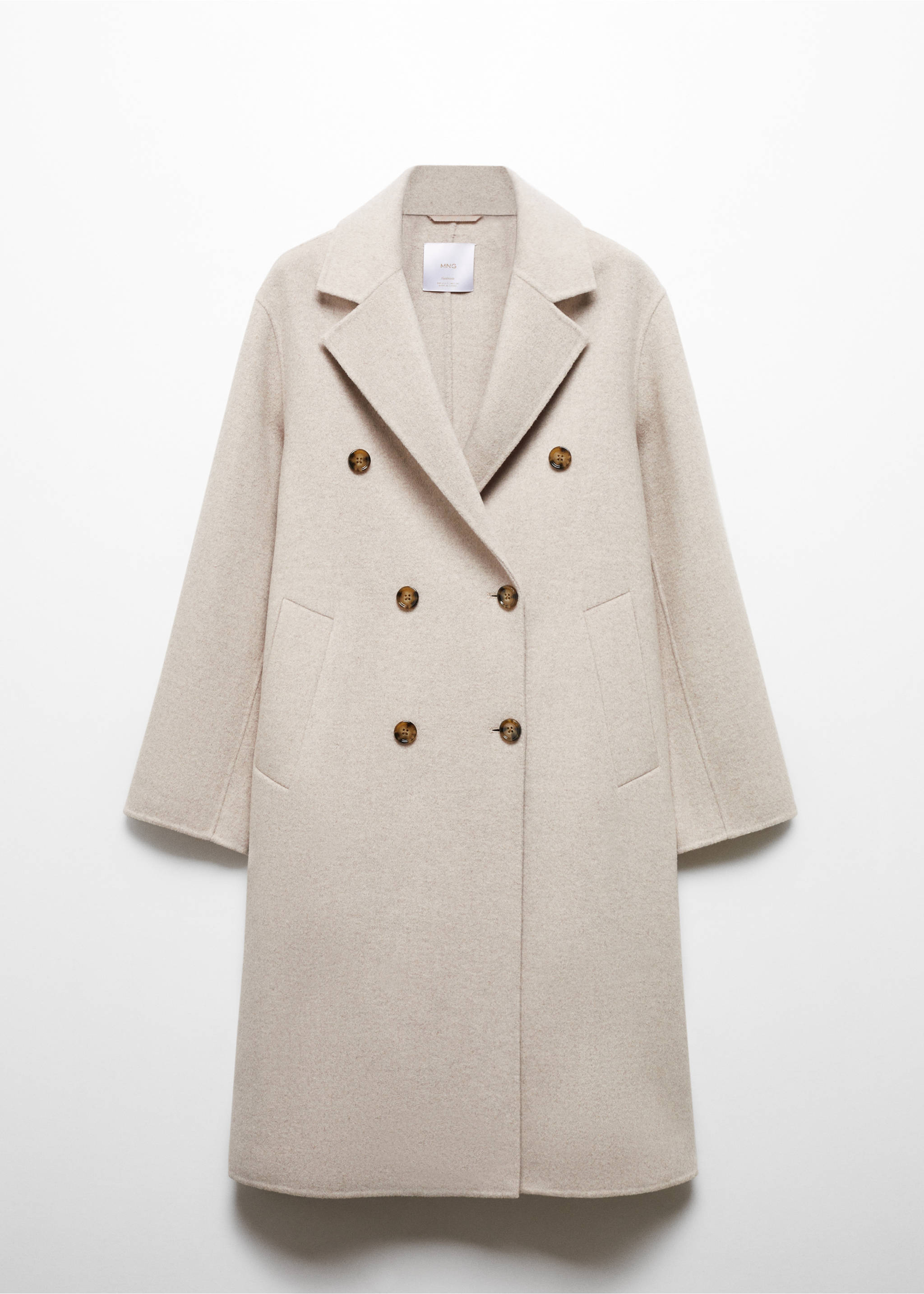 Vlněný kabát oversize ruční výroby - Zboží bez modelu, Světle/pastelově šedá. Ref: 67060647-00.