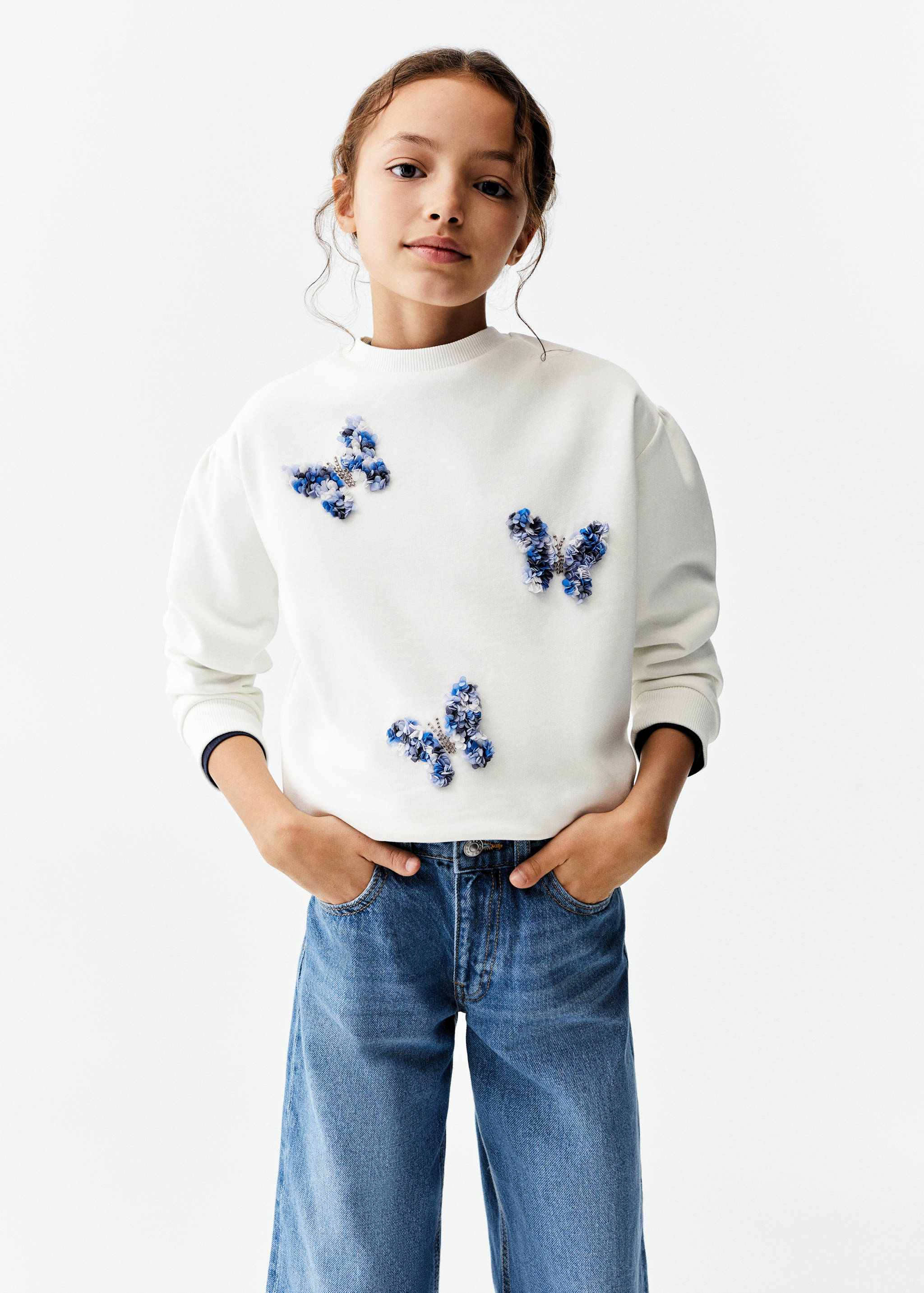 Gemustertes Baumwoll-Sweatshirt - Allgemeine Ansicht