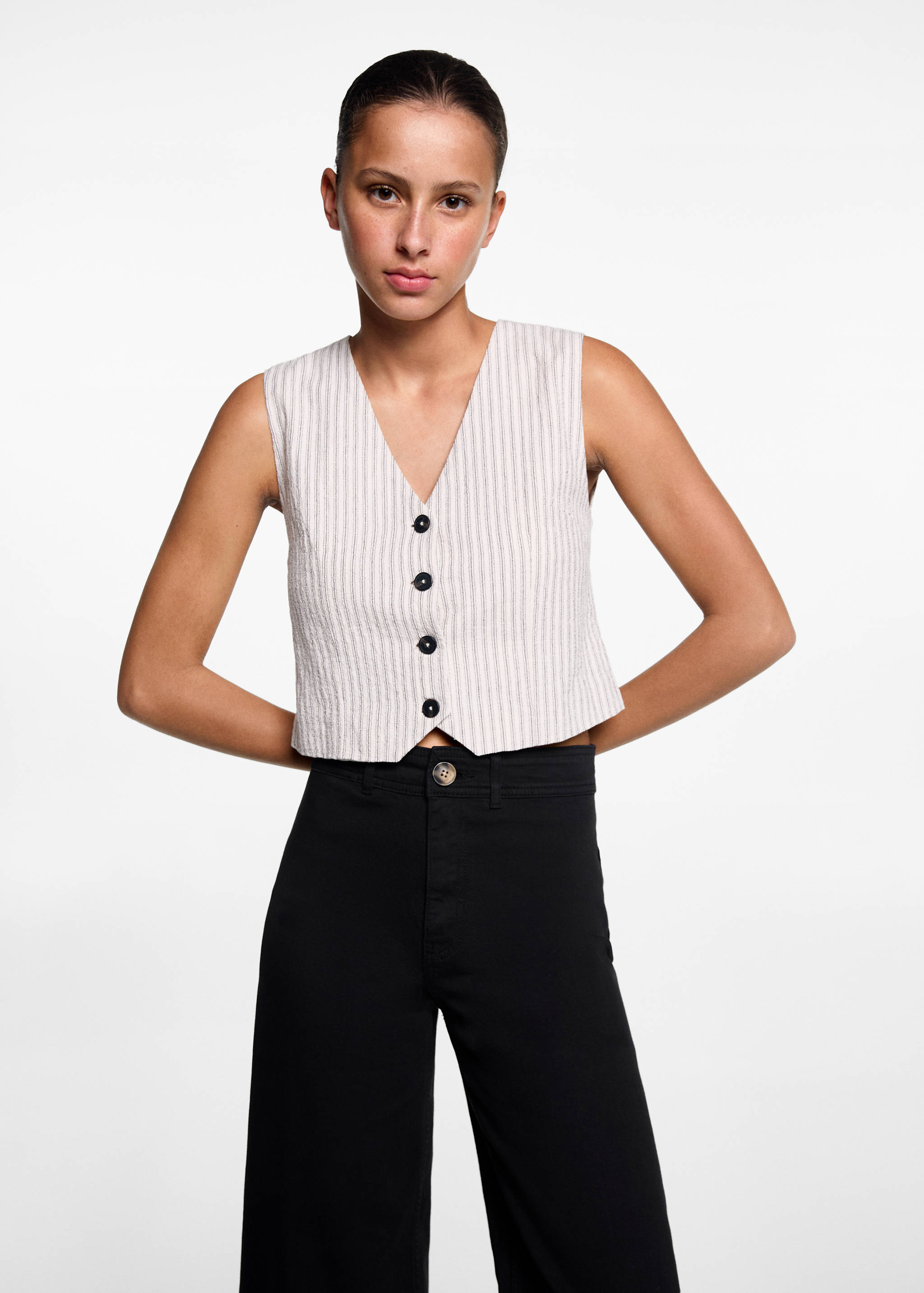 Jeans culotte mid-waist comfort - Medium plane