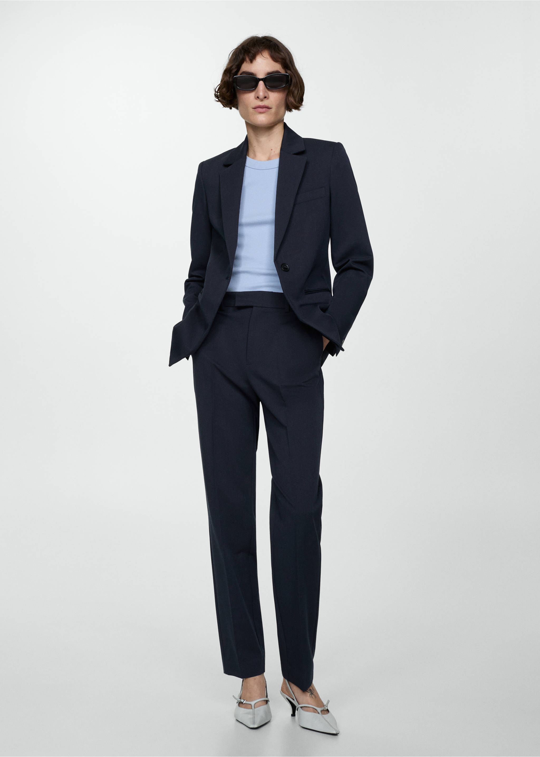 Straight suit trousers - General plane, Dark Navy. Ref: 67060666-00.