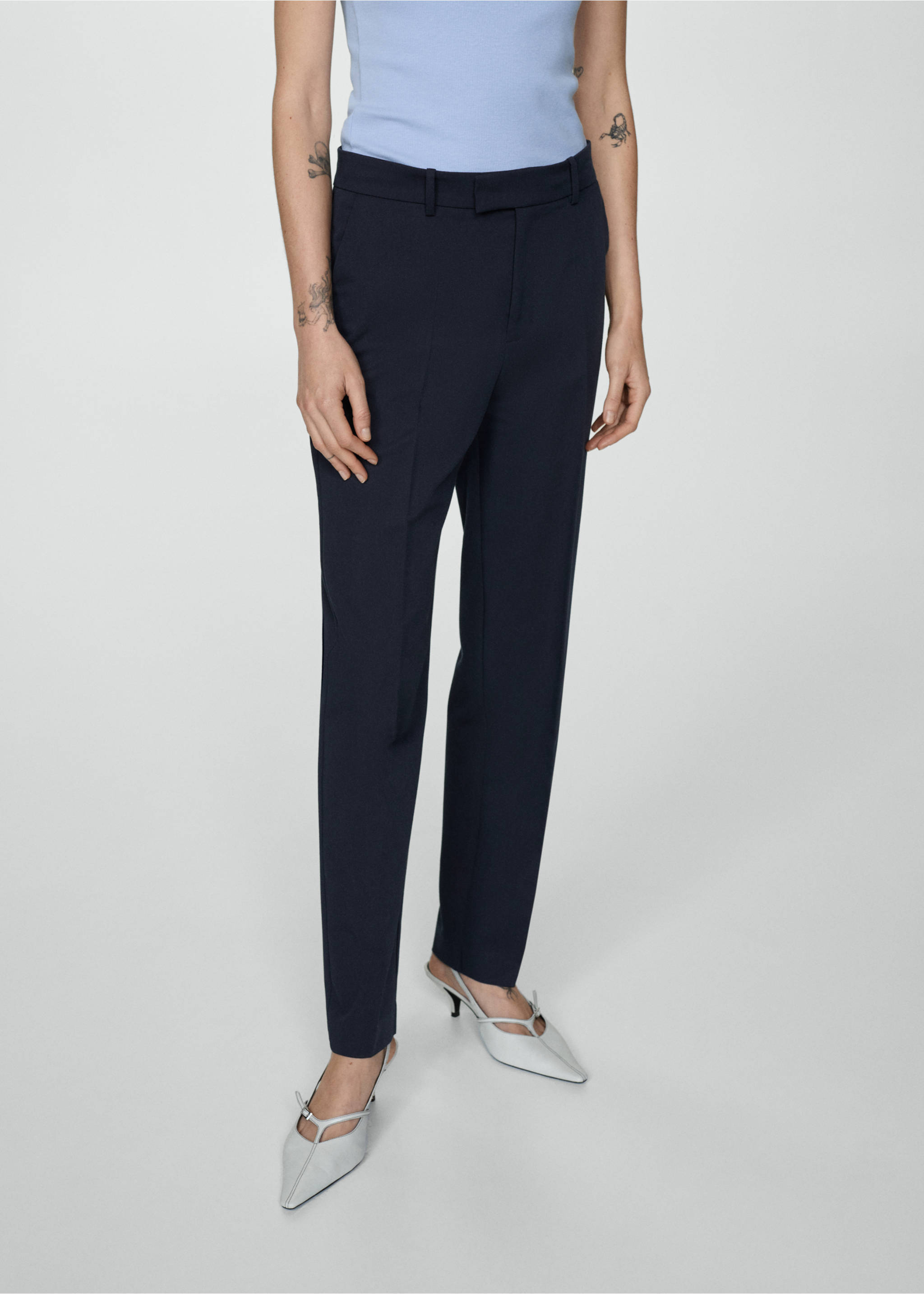 Straight suit trousers - Medium plane, Dark Navy. Ref: 67060666-00.