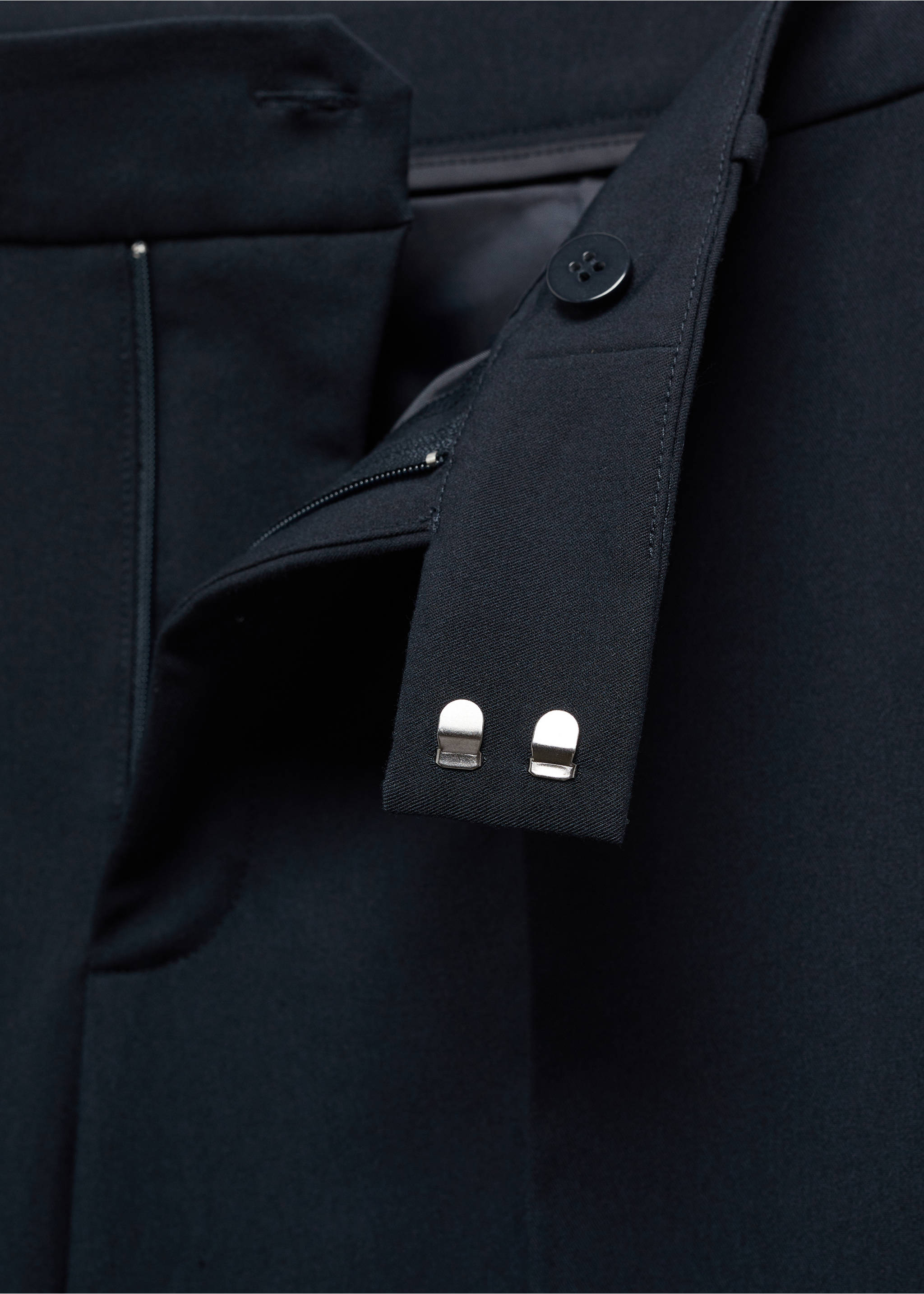 Straight suit trousers - Details of the article 8, Dark Navy. Ref: 67060666-00.