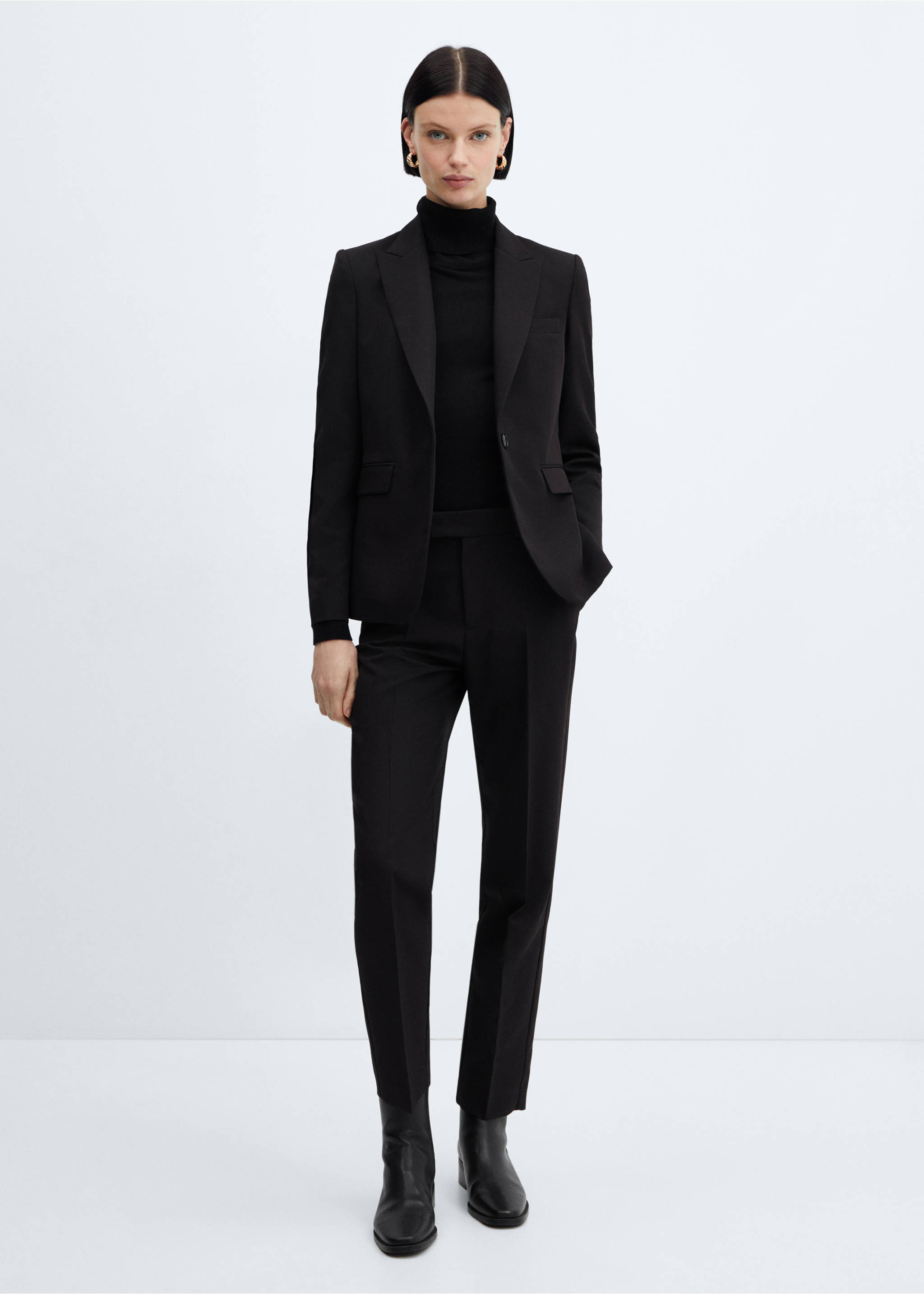 Gerade Anzughose - Allgemeine Ansicht, Schwarz. Ref: 67060666-00.