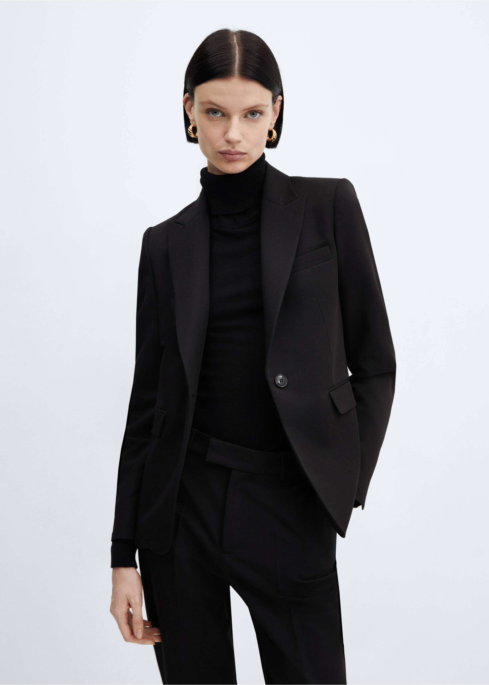 Gerade Anzughose - Detail des Artikels 1, Schwarz. Ref: 67060666-00.