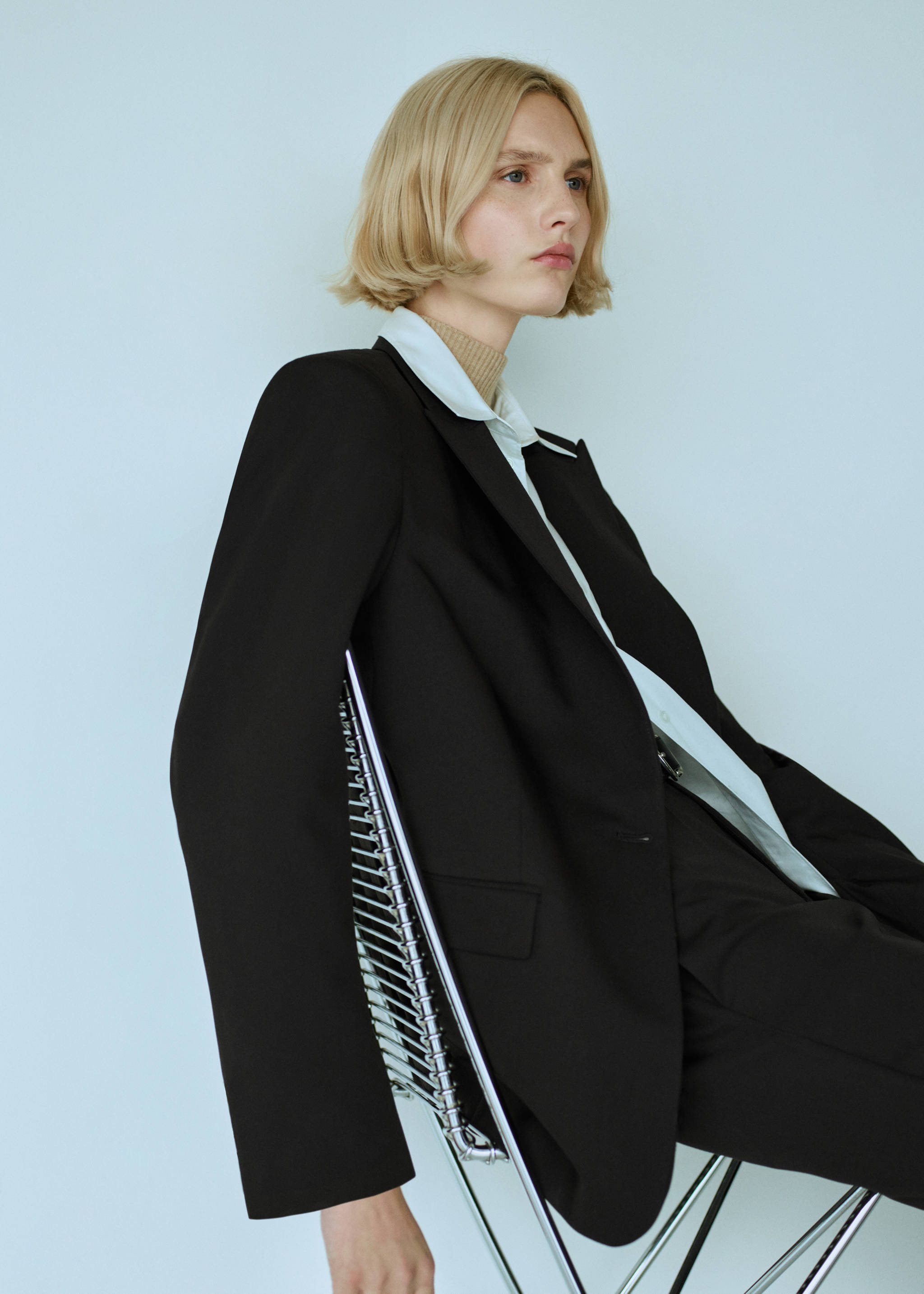 Gerade Anzughose - Detail des Artikels 7, Schwarz. Ref: 67060666-00.