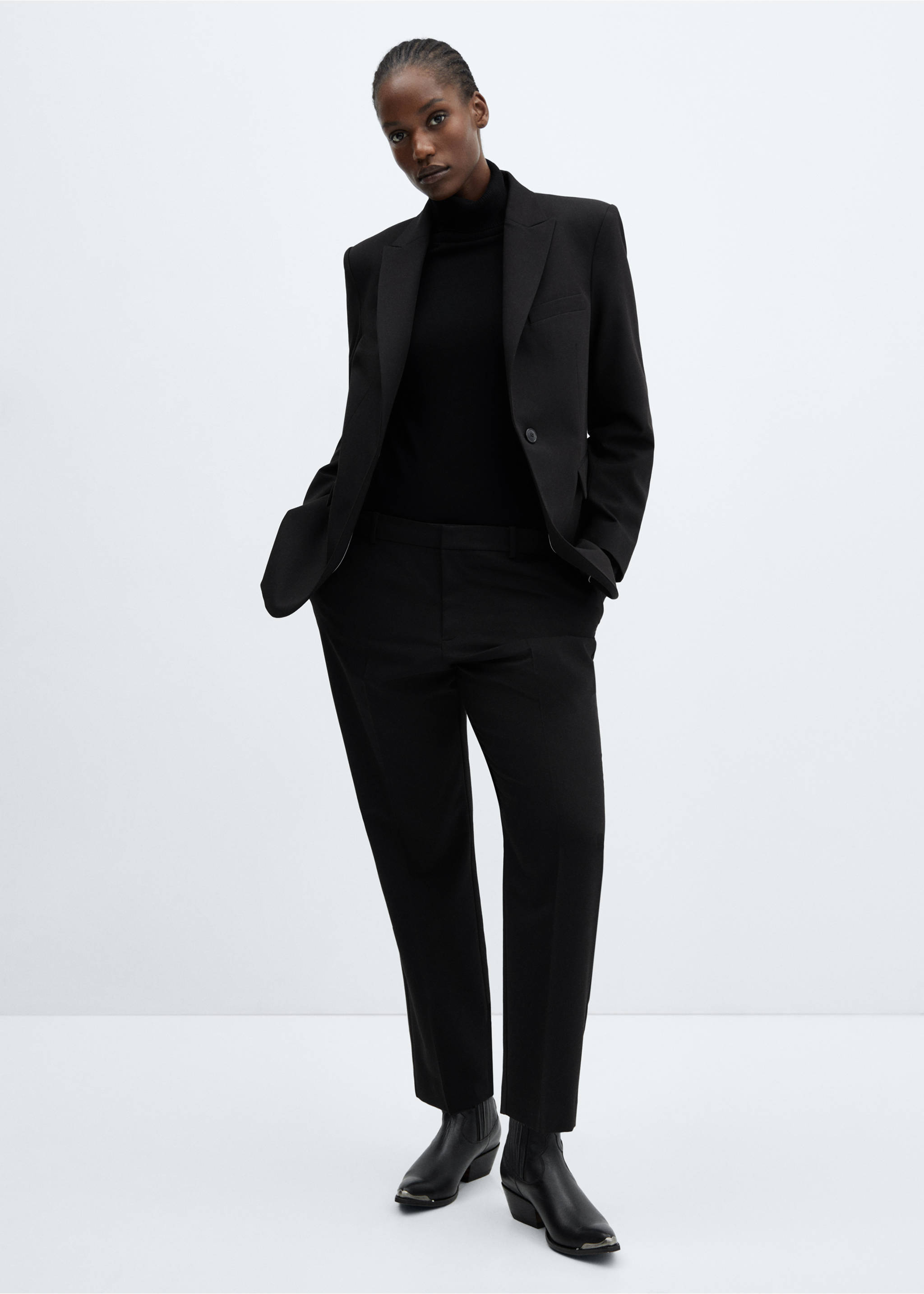 Gerade Anzughose - Detail des Artikels 3, Schwarz. Ref: 67060666-00.