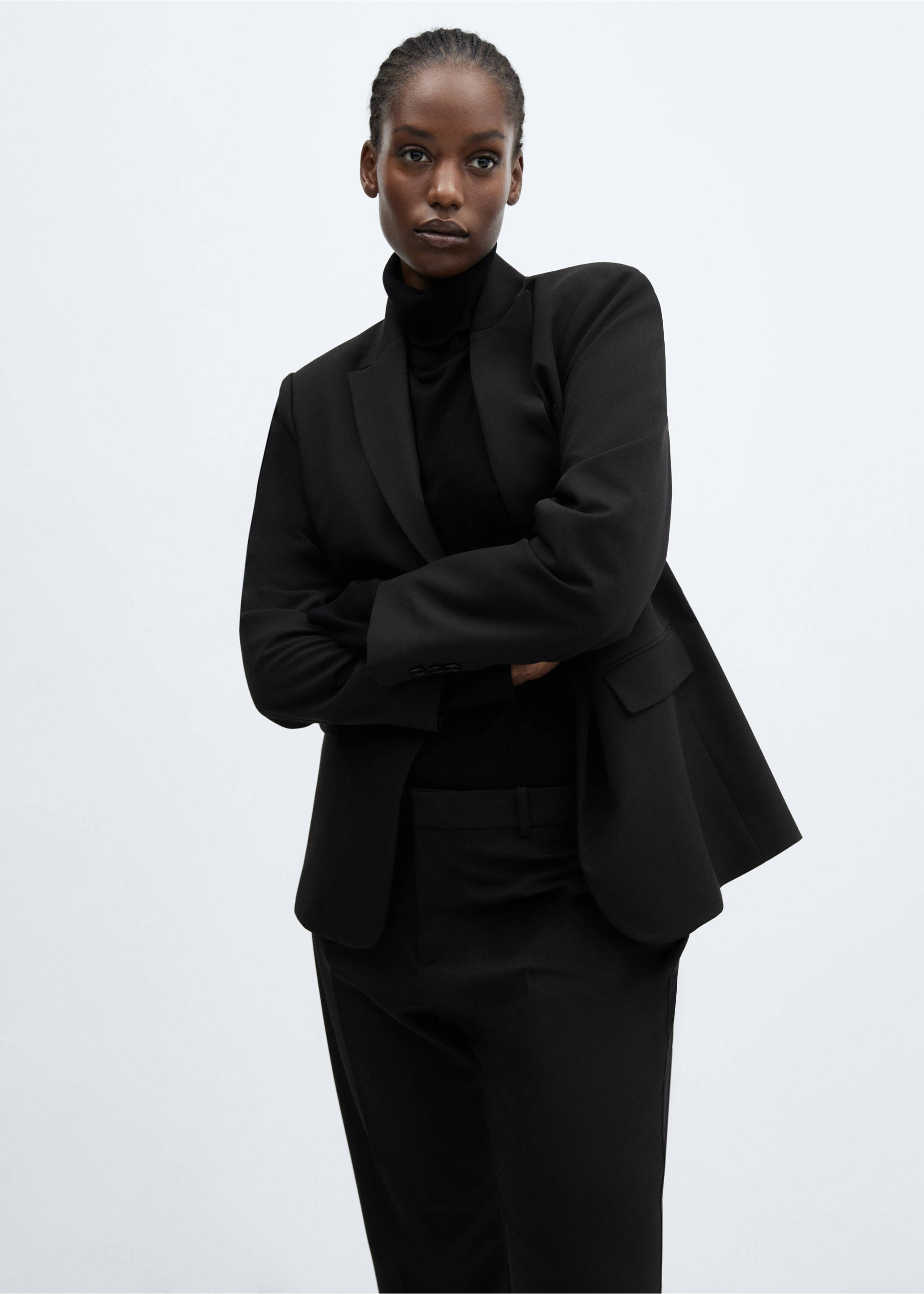 Gerade Anzughose - Detail des Artikels 5, Schwarz. Ref: 67060666-00.