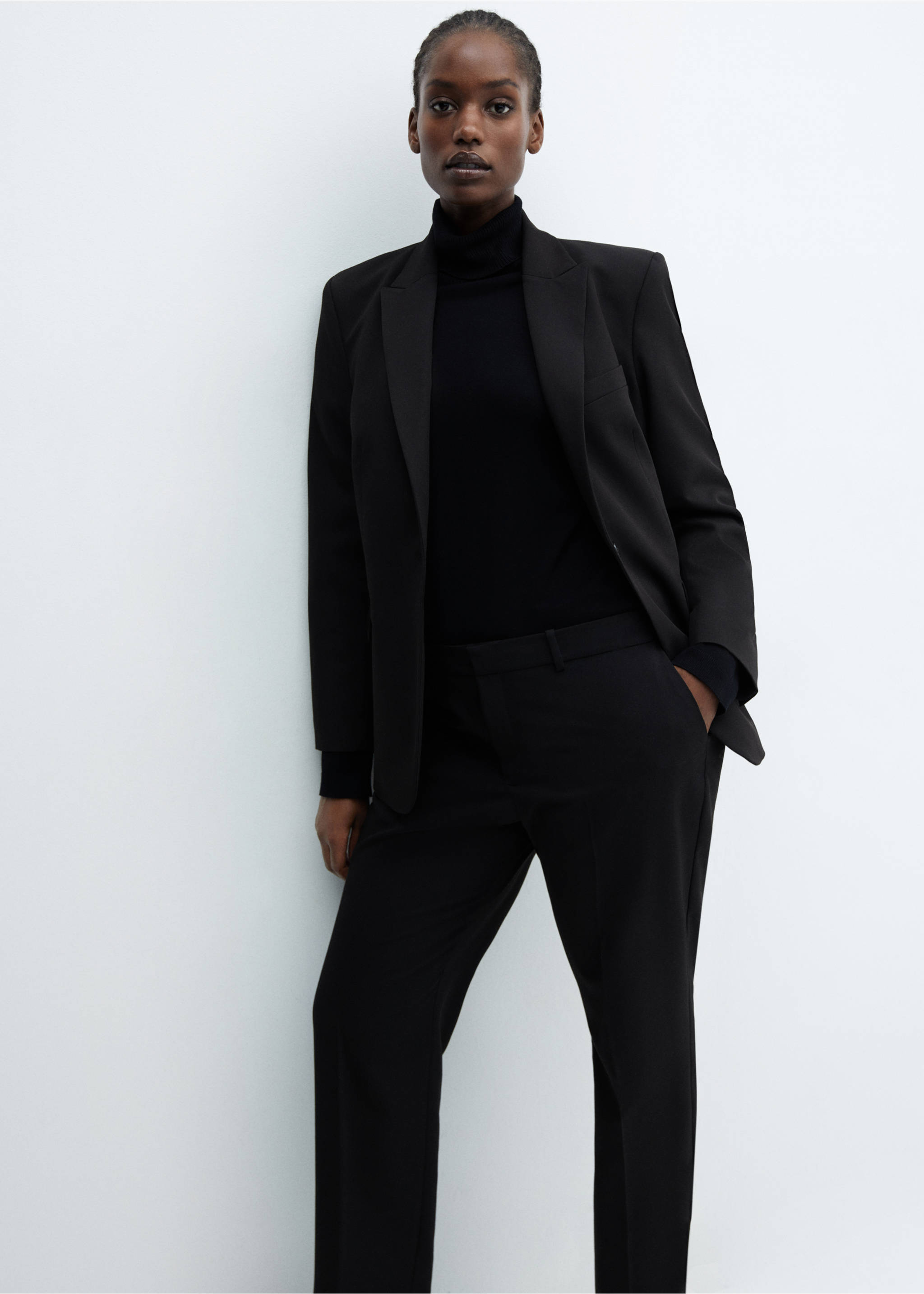 Gerade Anzughose - Detail des Artikels 4, Schwarz. Ref: 67060666-00.