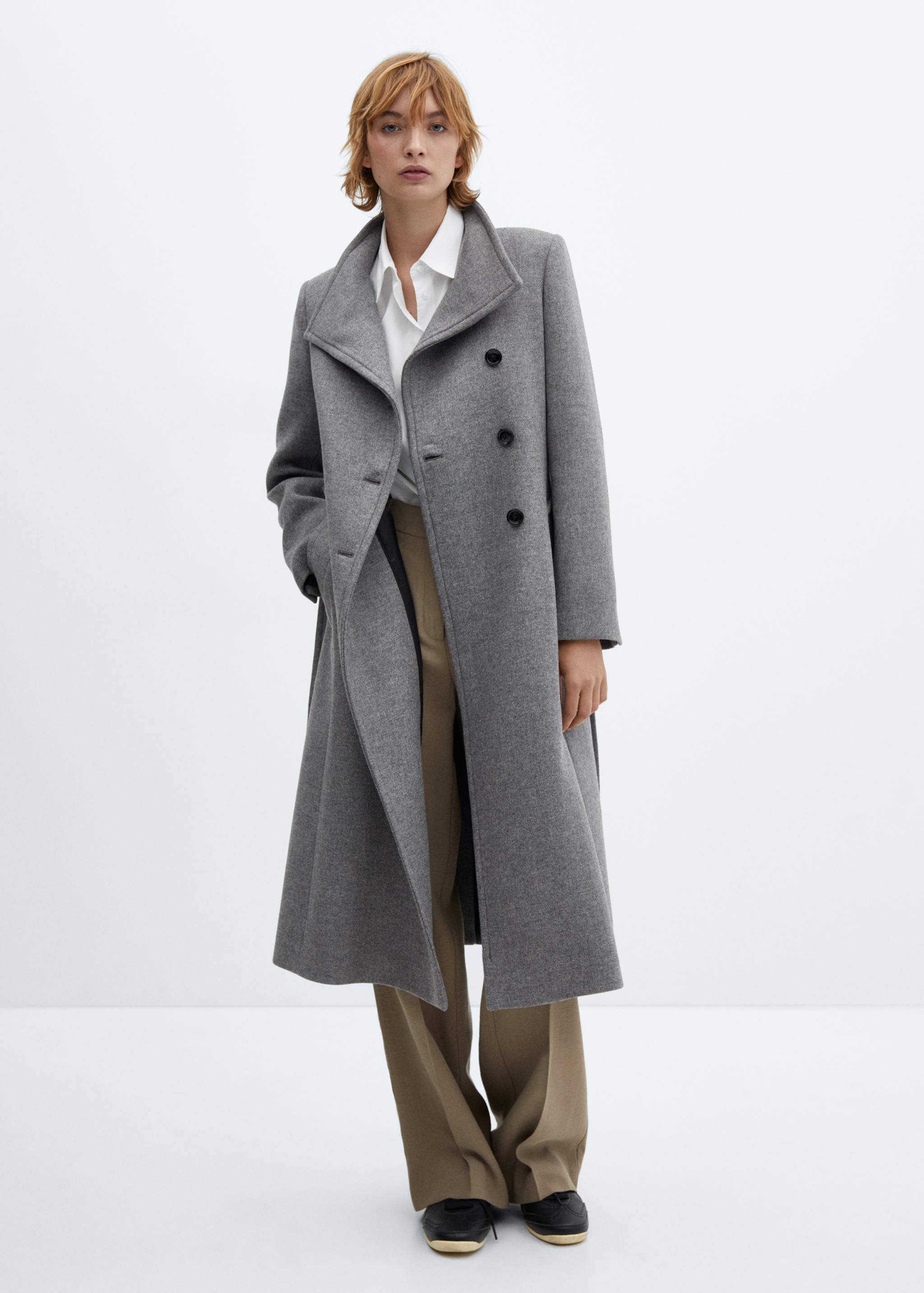 Manteco wool coat with belt - General plane