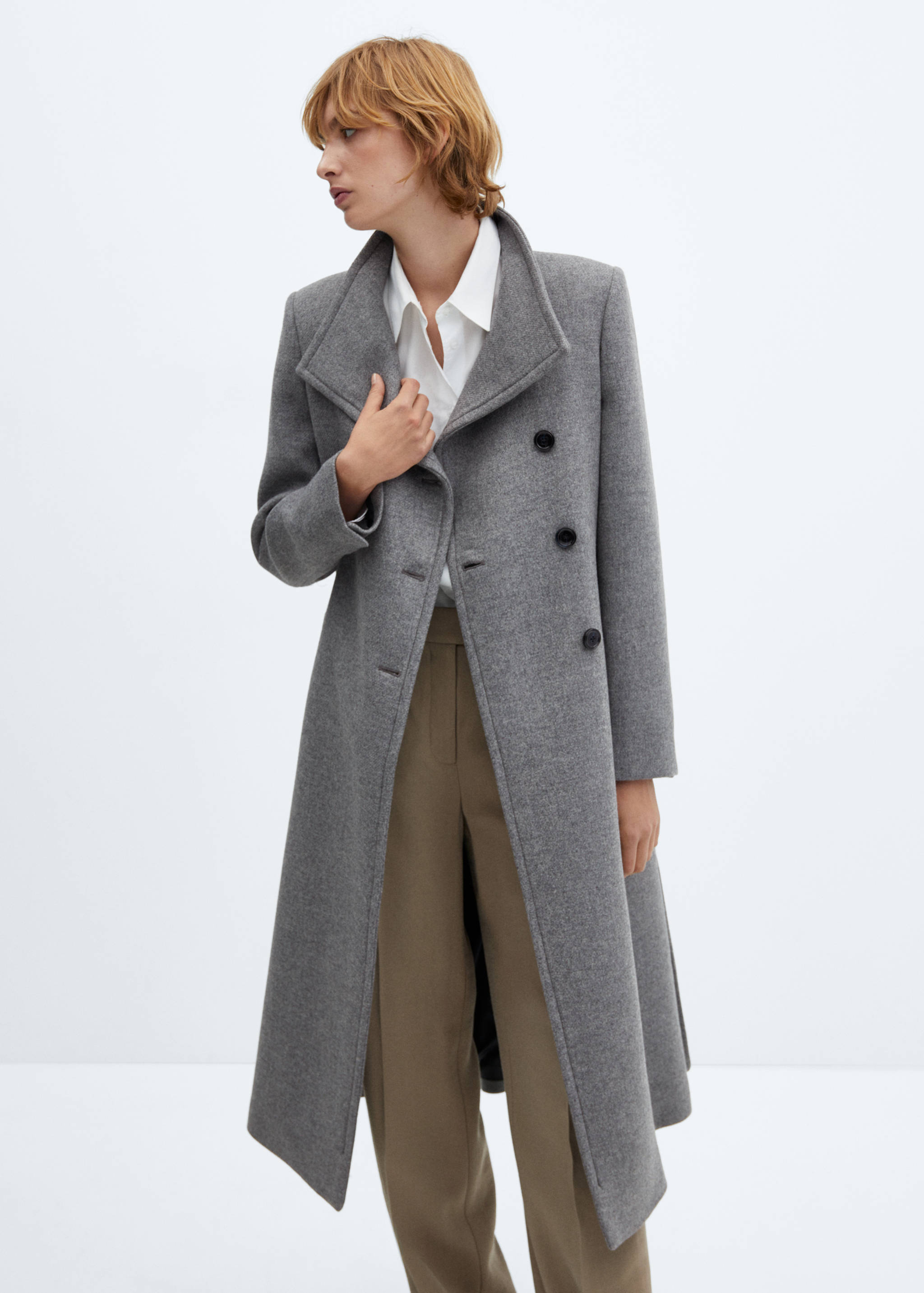 Manteco wool coat with belt - Medium plane
