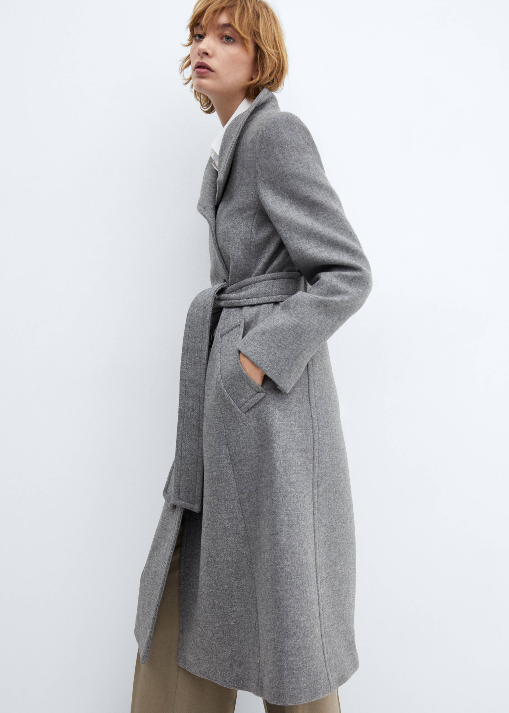 Manteco wool coat with belt - Details of the article 2
