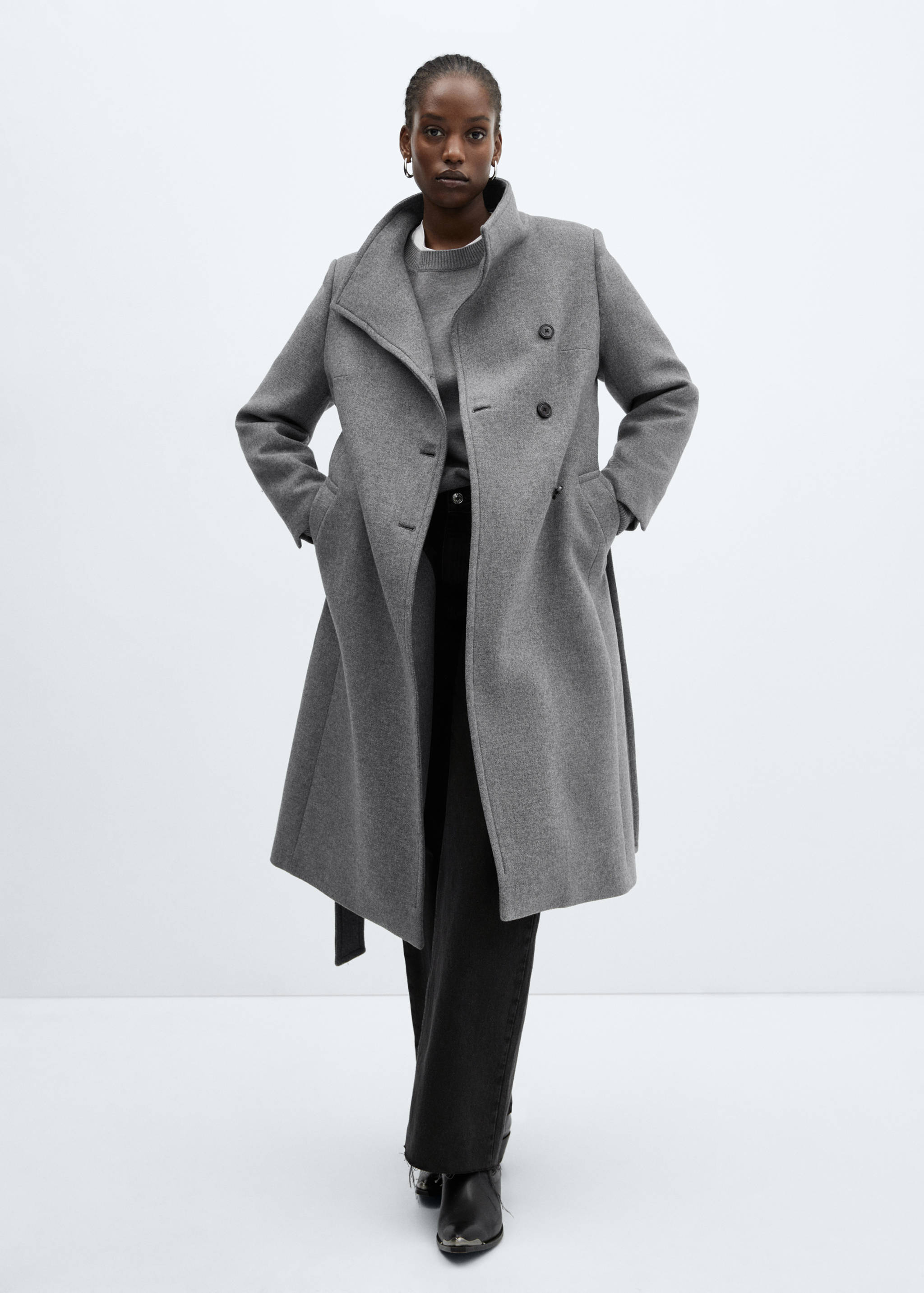 Manteco wool coat with belt - Details of the article 3