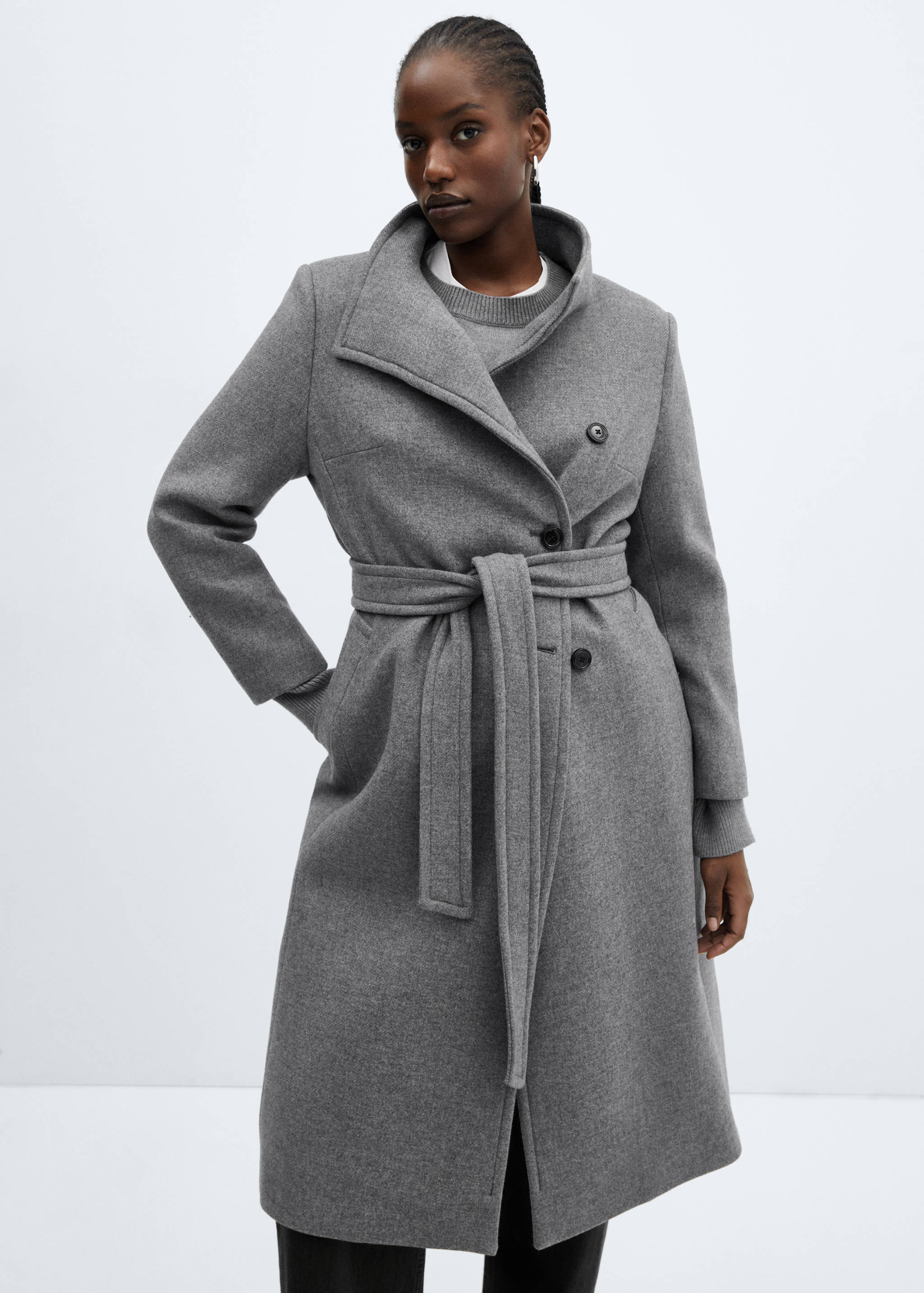 Manteco wool coat with belt - Details of the article 5