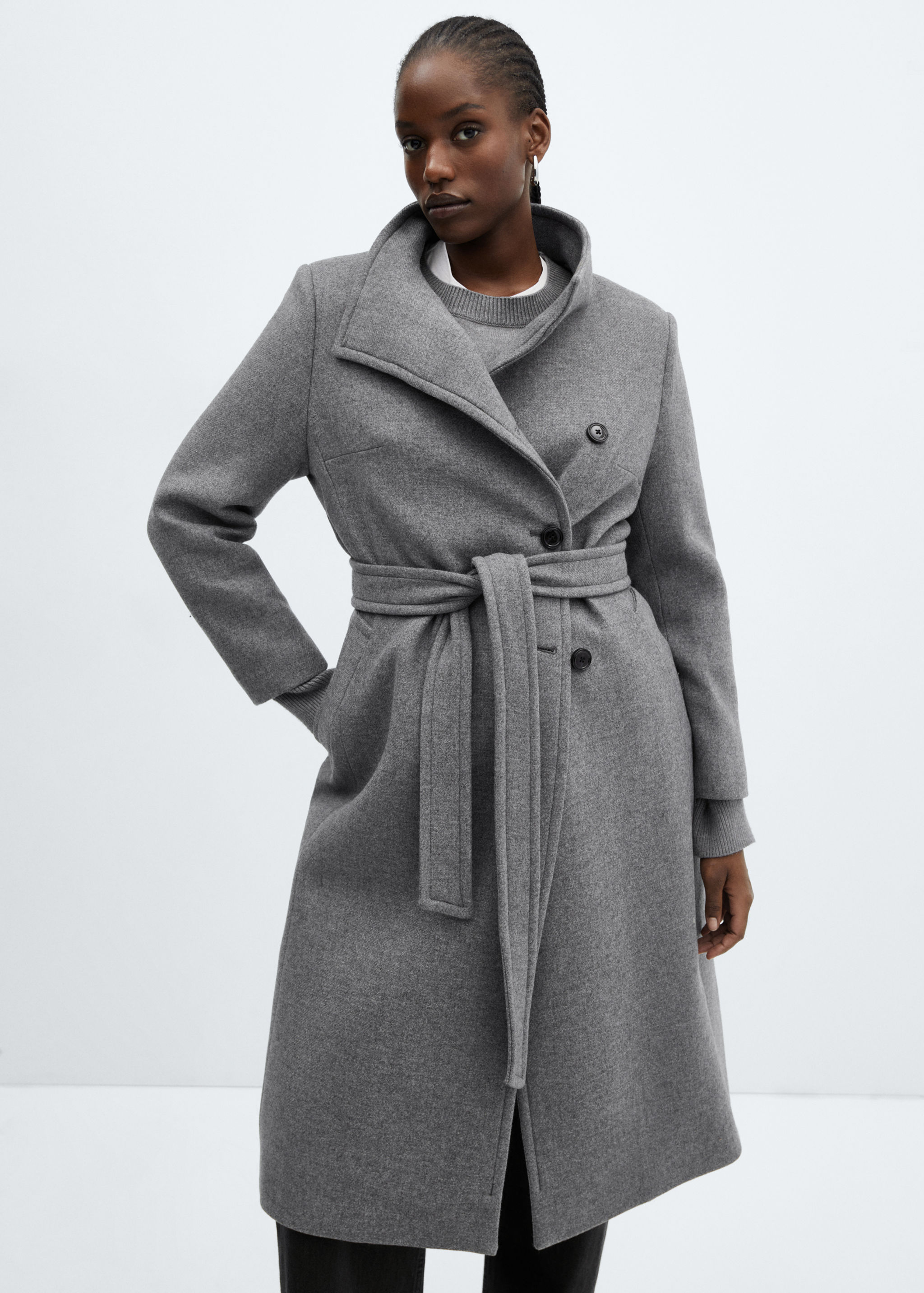 Belted Manteco wool coat - Details of the article 5