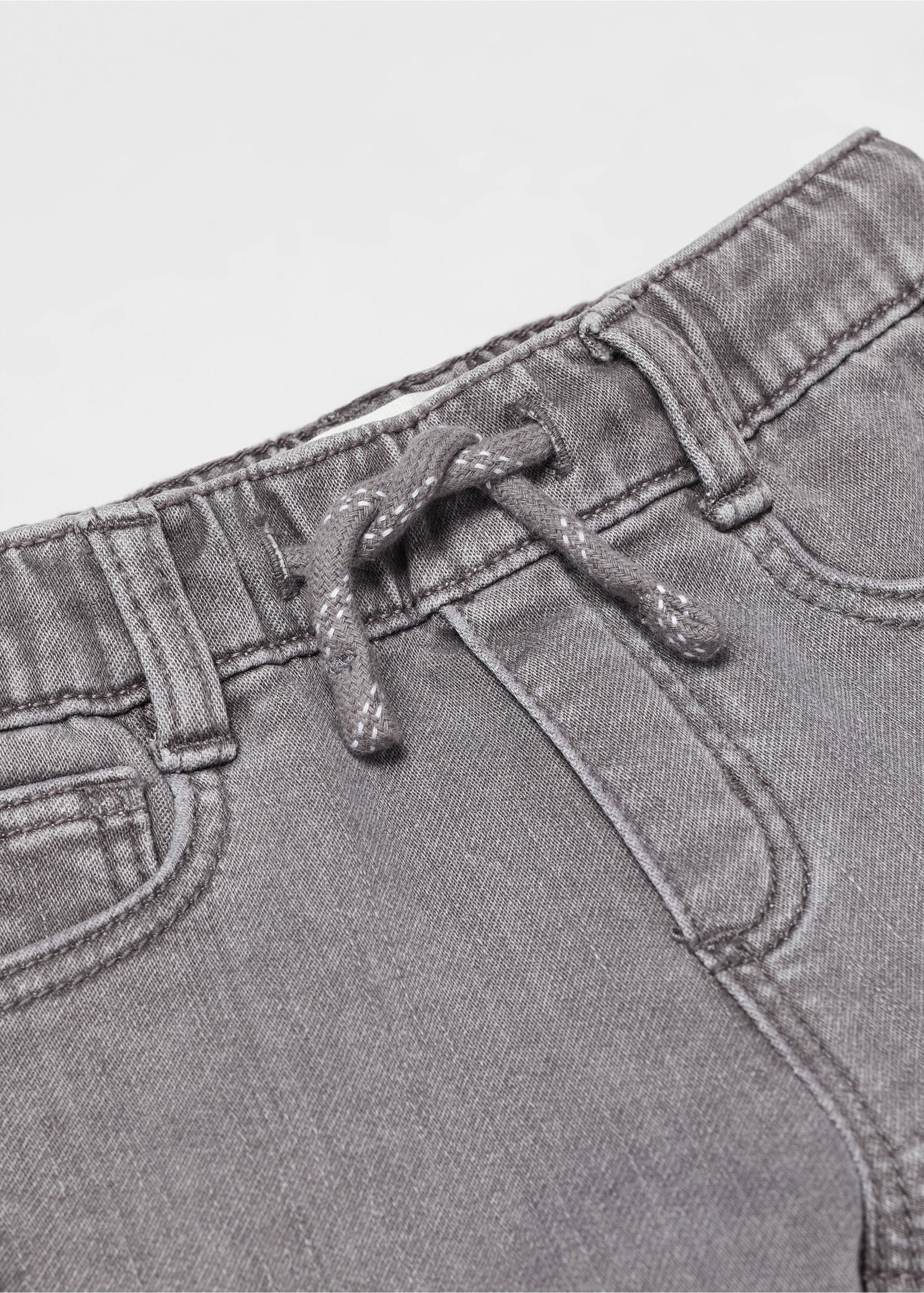 Drawstring waist jeans - Details of the article 8, Denim Grey. Ref: 67060674-00.
