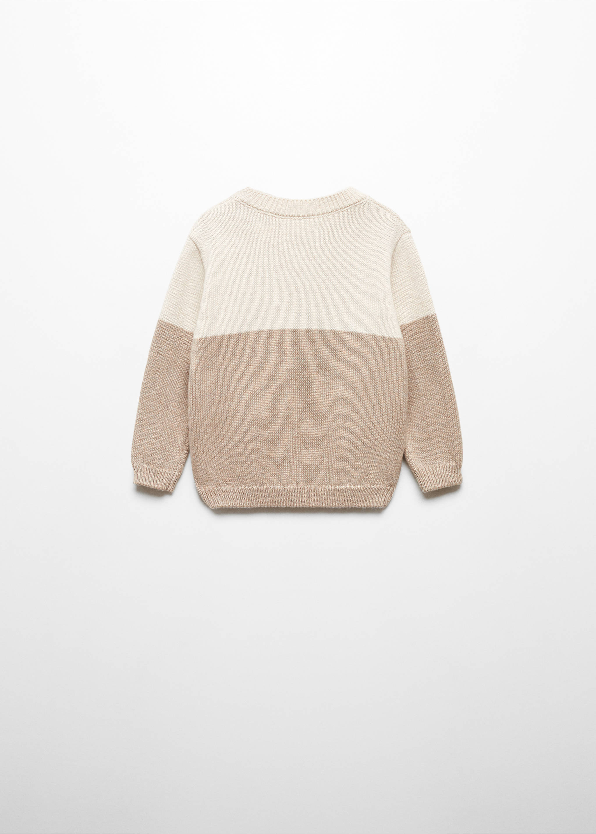 Contrasting knit sweater - Reverse of the article, Sand. Ref: 67060677-00.