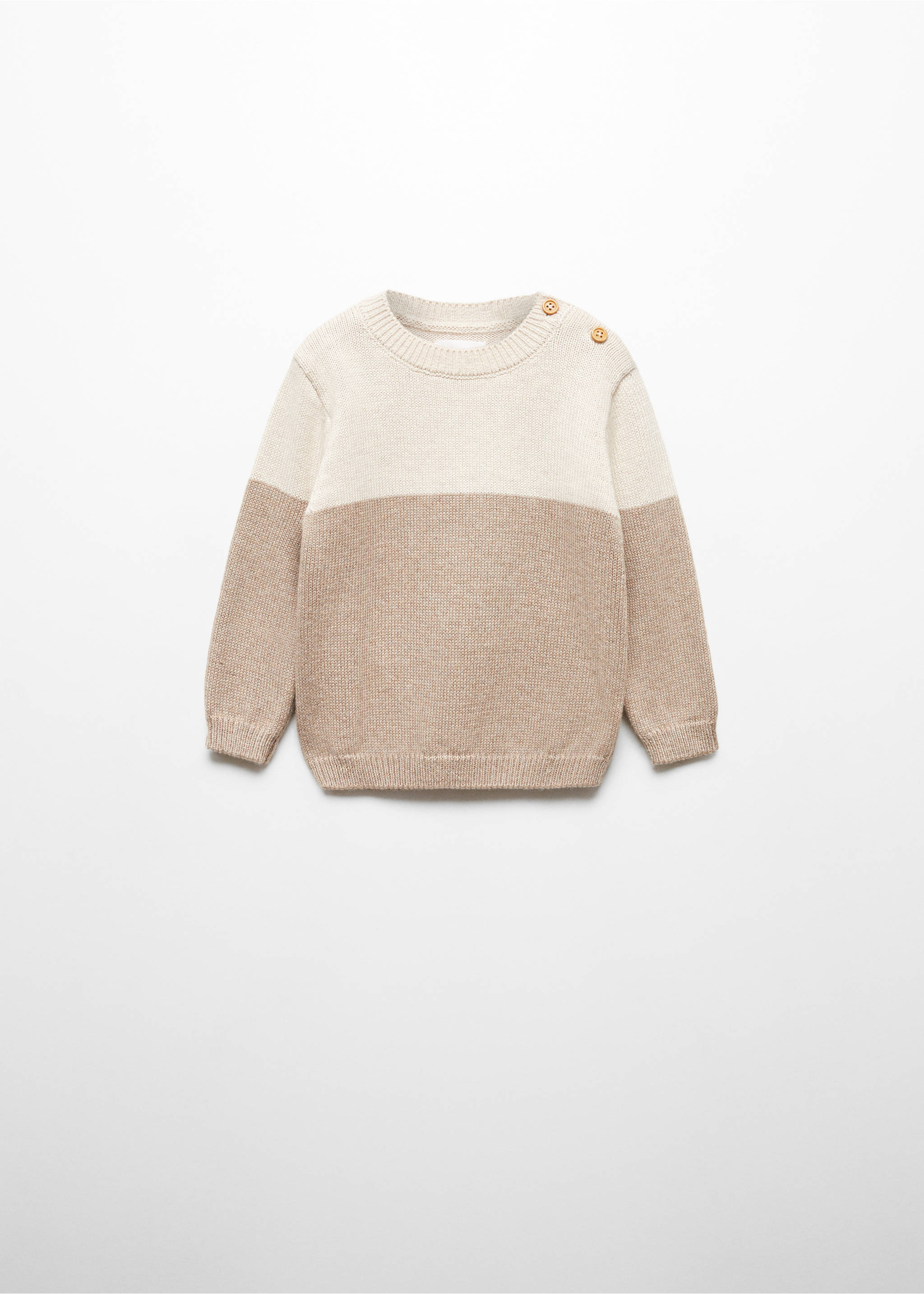 Contrasting knit sweater - Article without model, Sand. Ref: 67060677-00.