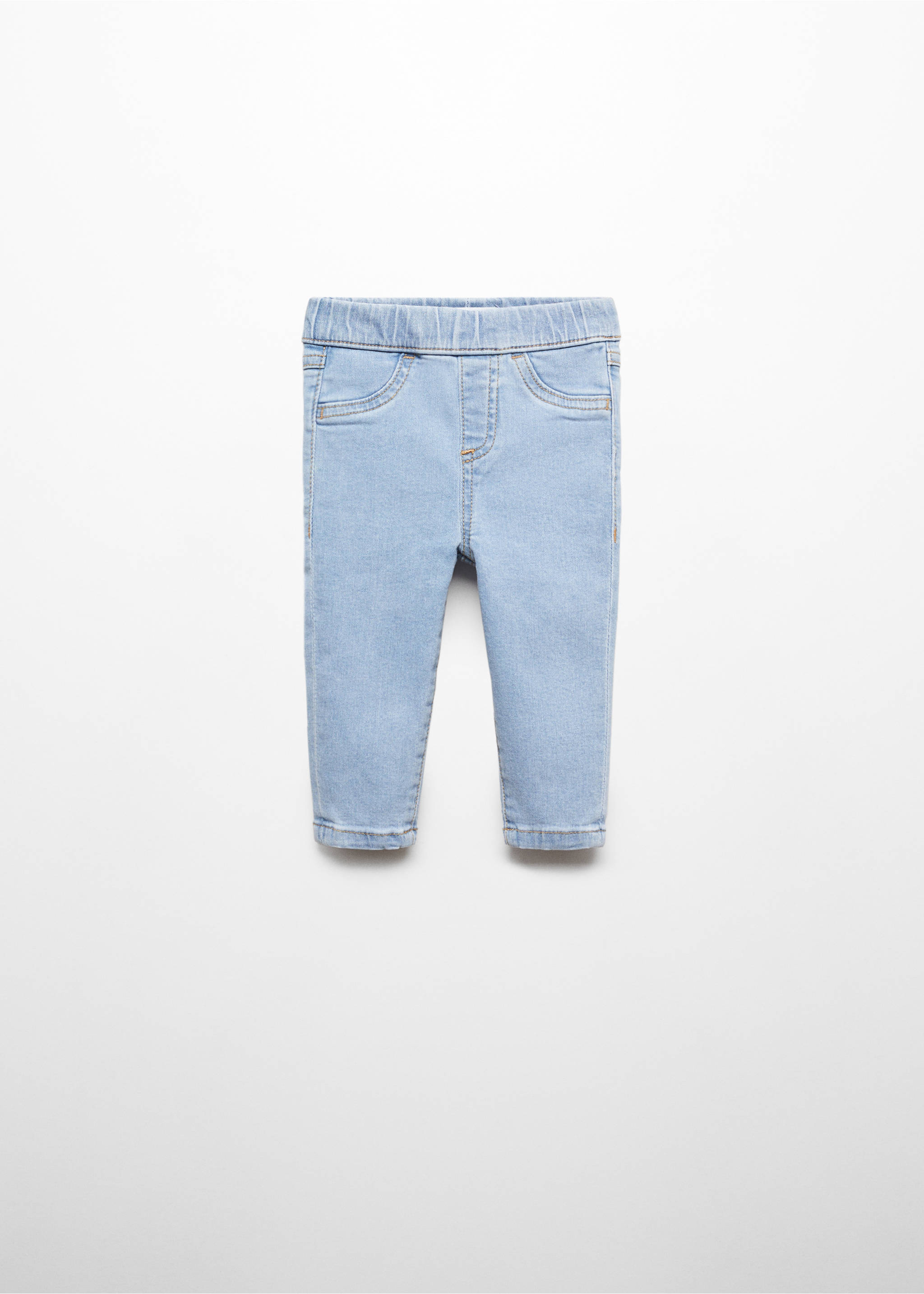 Jean taille élastique - Article sans modèle, Bleu moyen. Ref: 67061009-00.