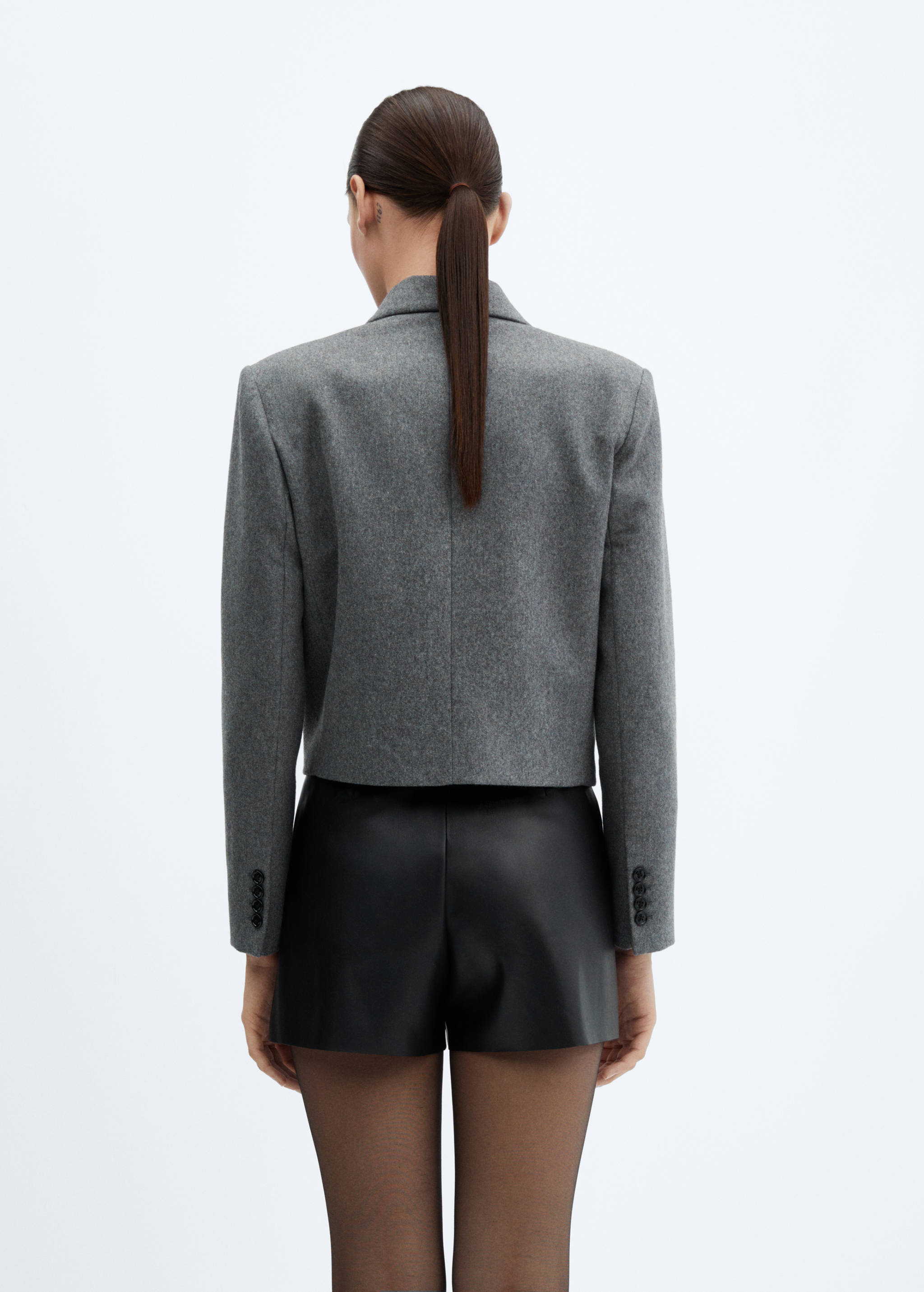 Shorts pinces efecte pell - Revers de l'article