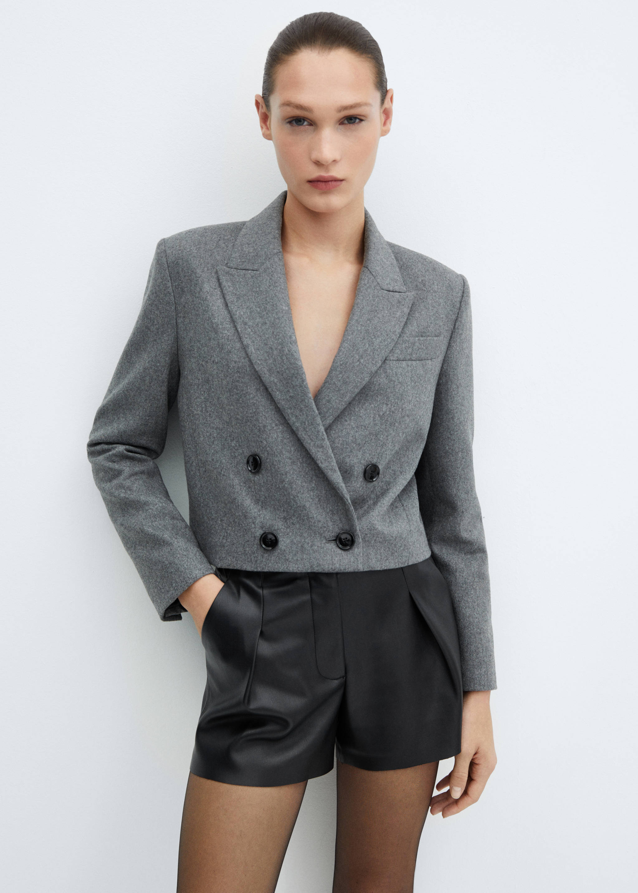 Shorts pinces efecte pell - Detall de l'article 1