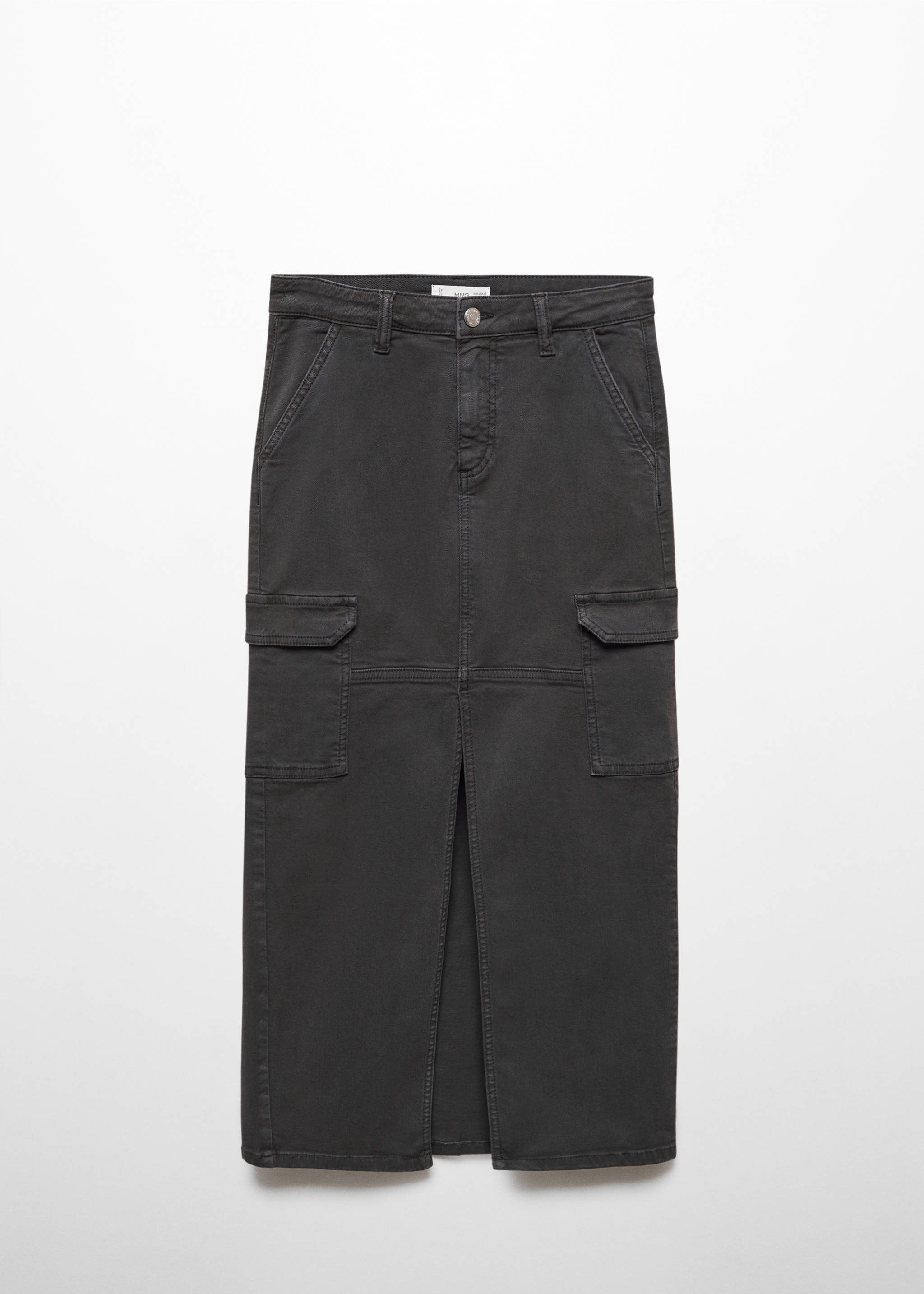 Long cargo skirt with pocket - Article without model, Charcoal. Ref: 67062917-00.