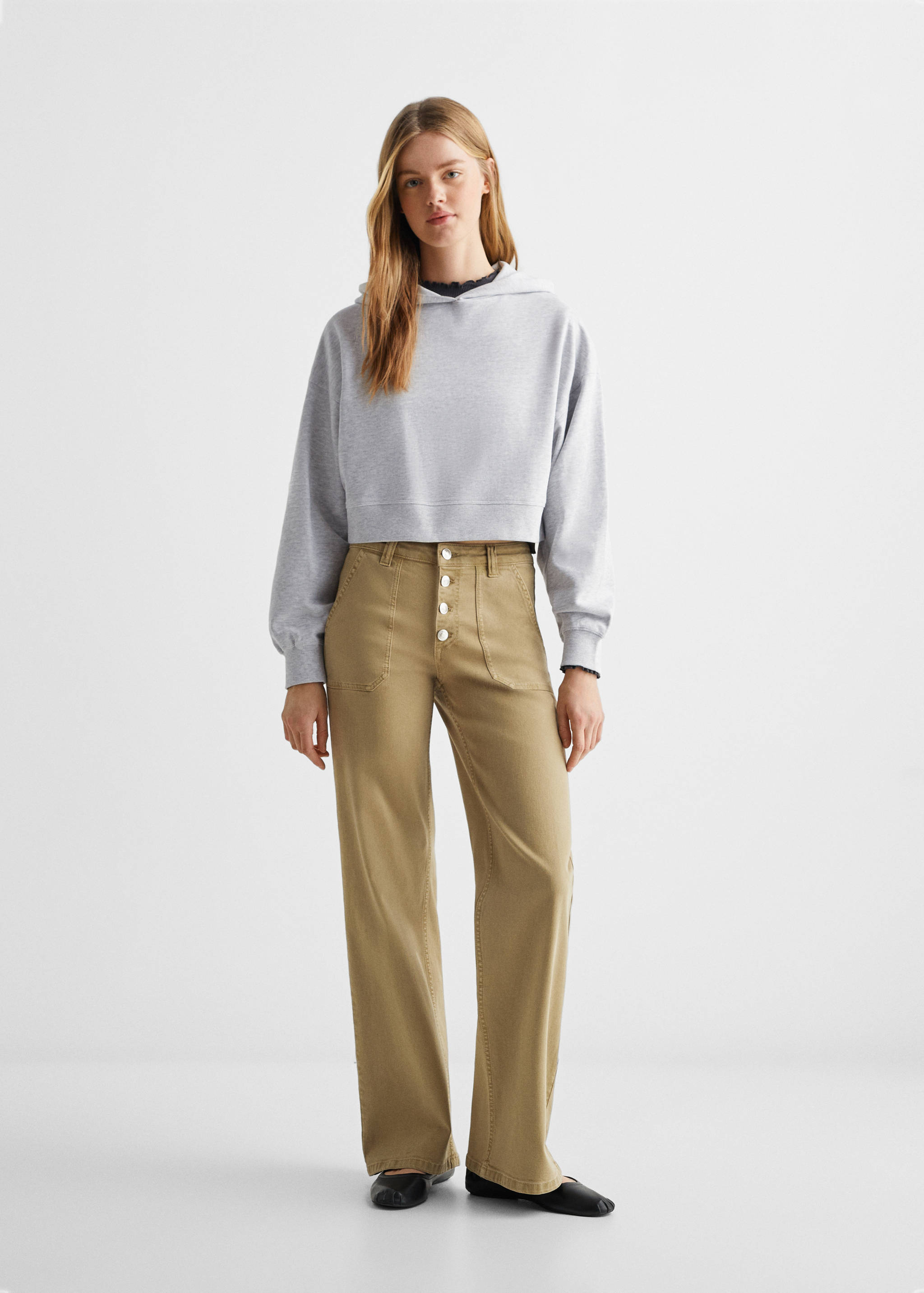 Dessuadora crop cotó - Pla general