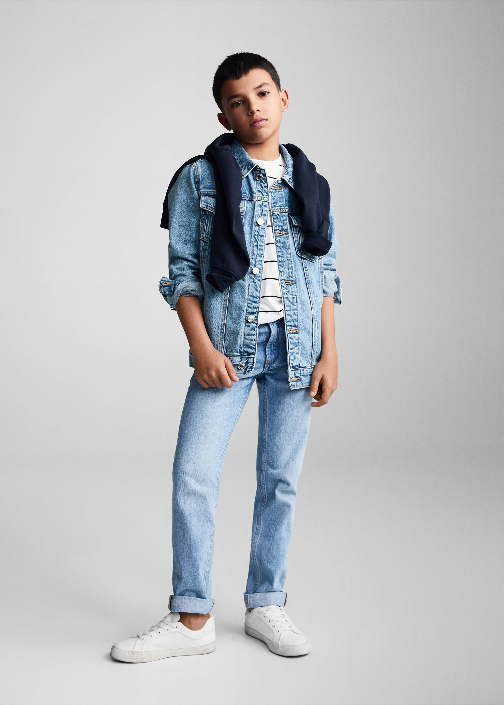 Pockets denim jacket - General plane, Medium Blue. Ref: 67063266-00.