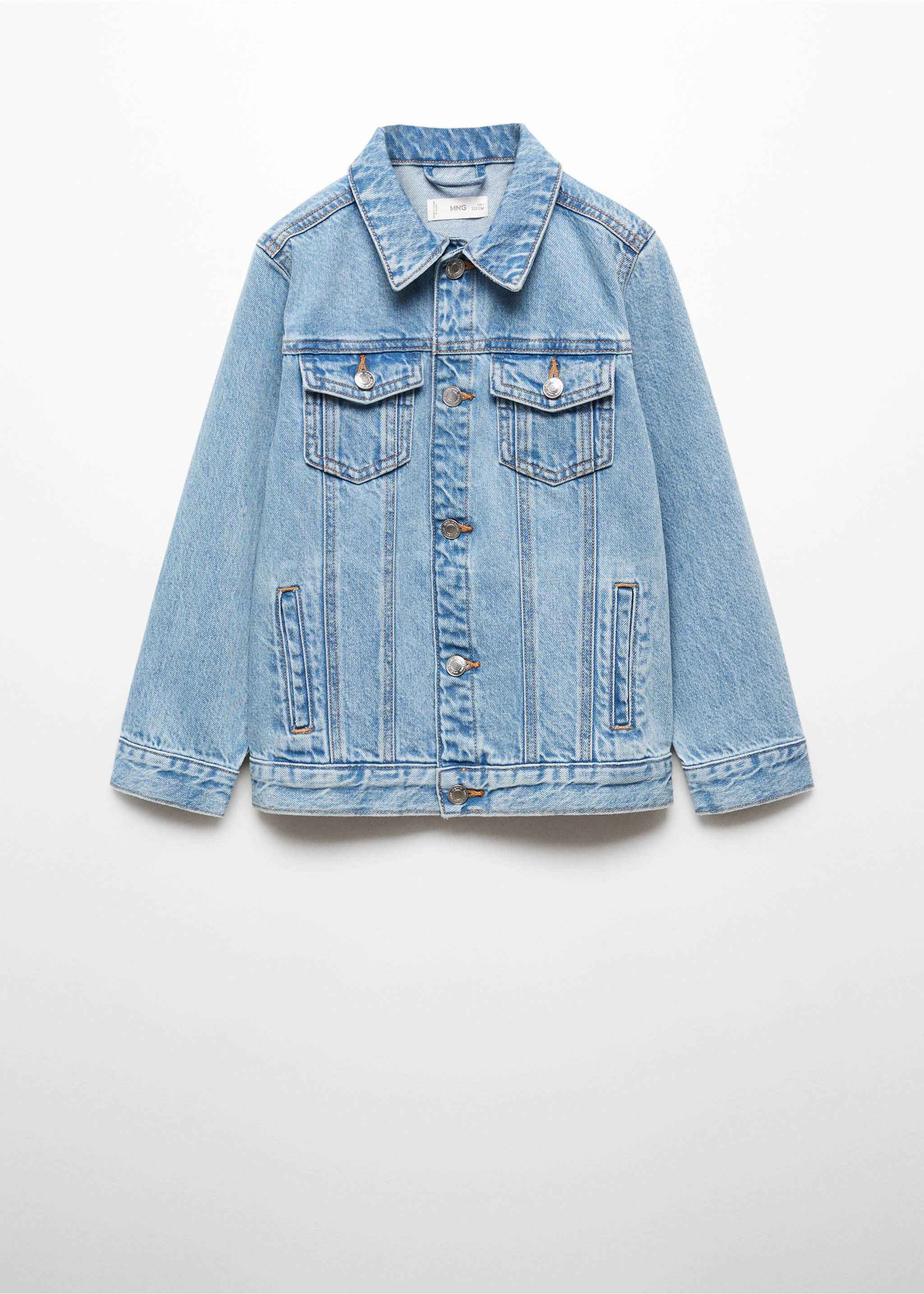 Pockets denim jacket - Article without model, Medium Blue. Ref: 67063266-00.
