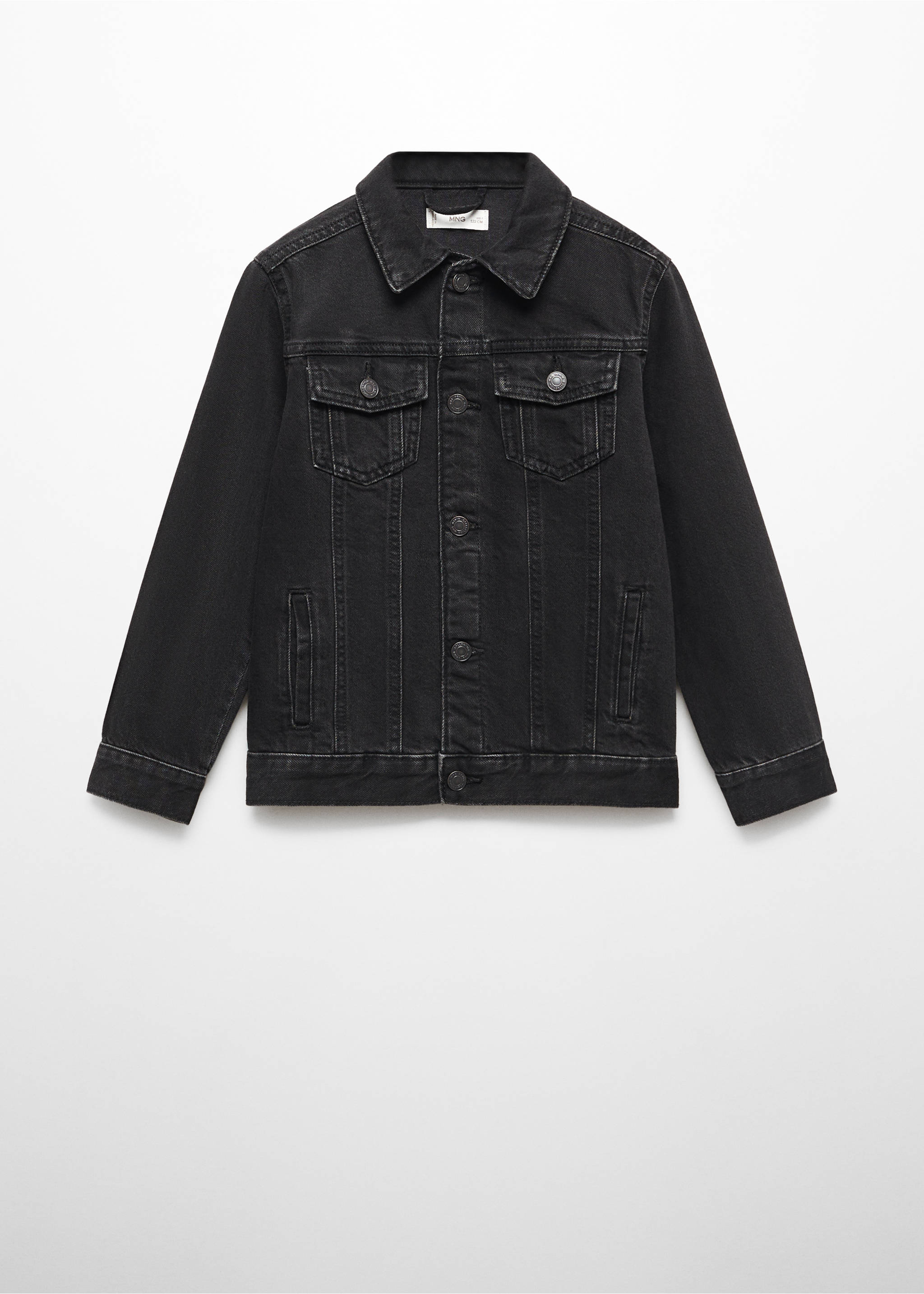 Pockets denim jacket - Article without model, Black denim. Ref: 67063266-00.