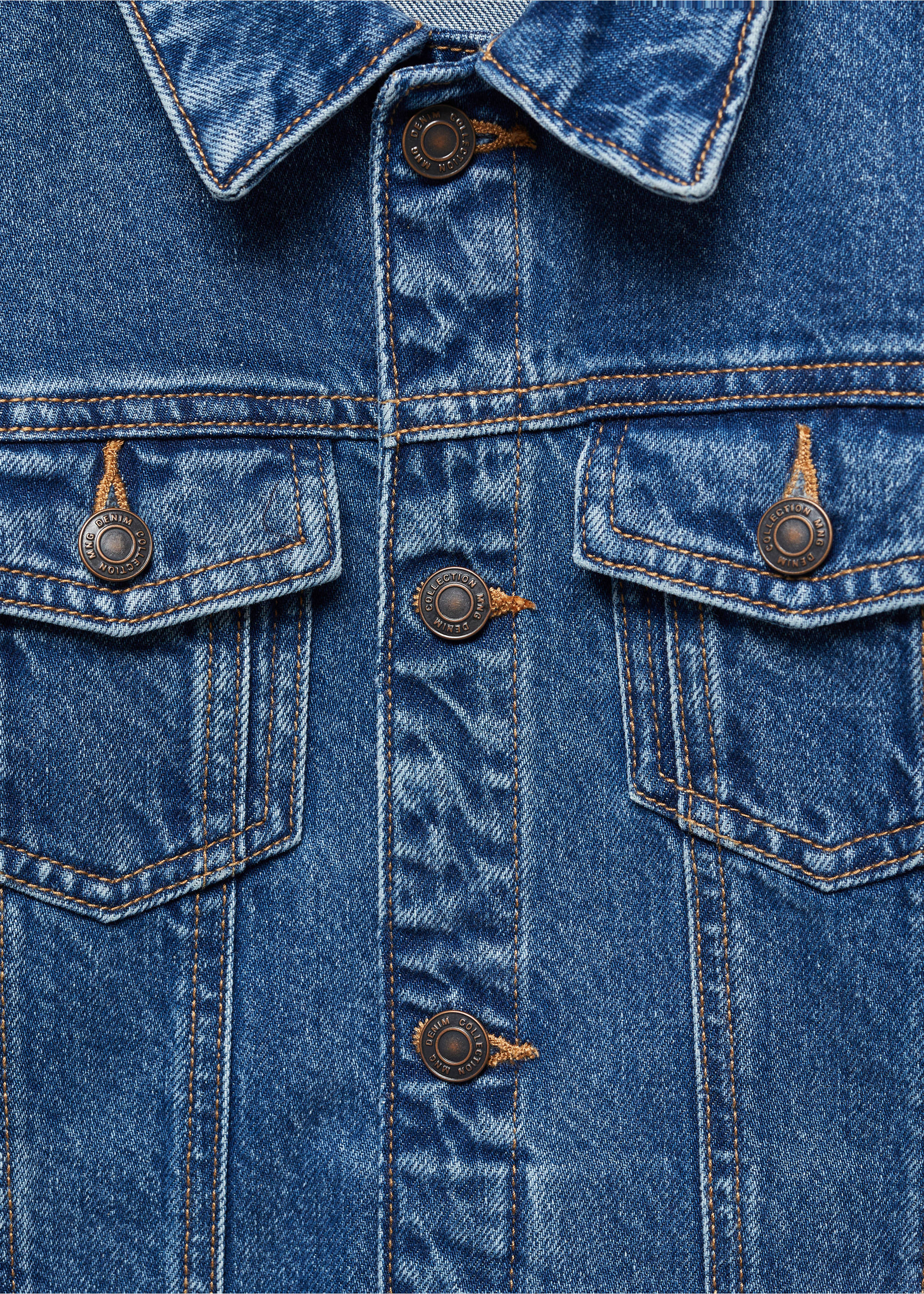 Pockets denim jacket - Details of the article 8, Dark Blue. Ref: 67063266-00.