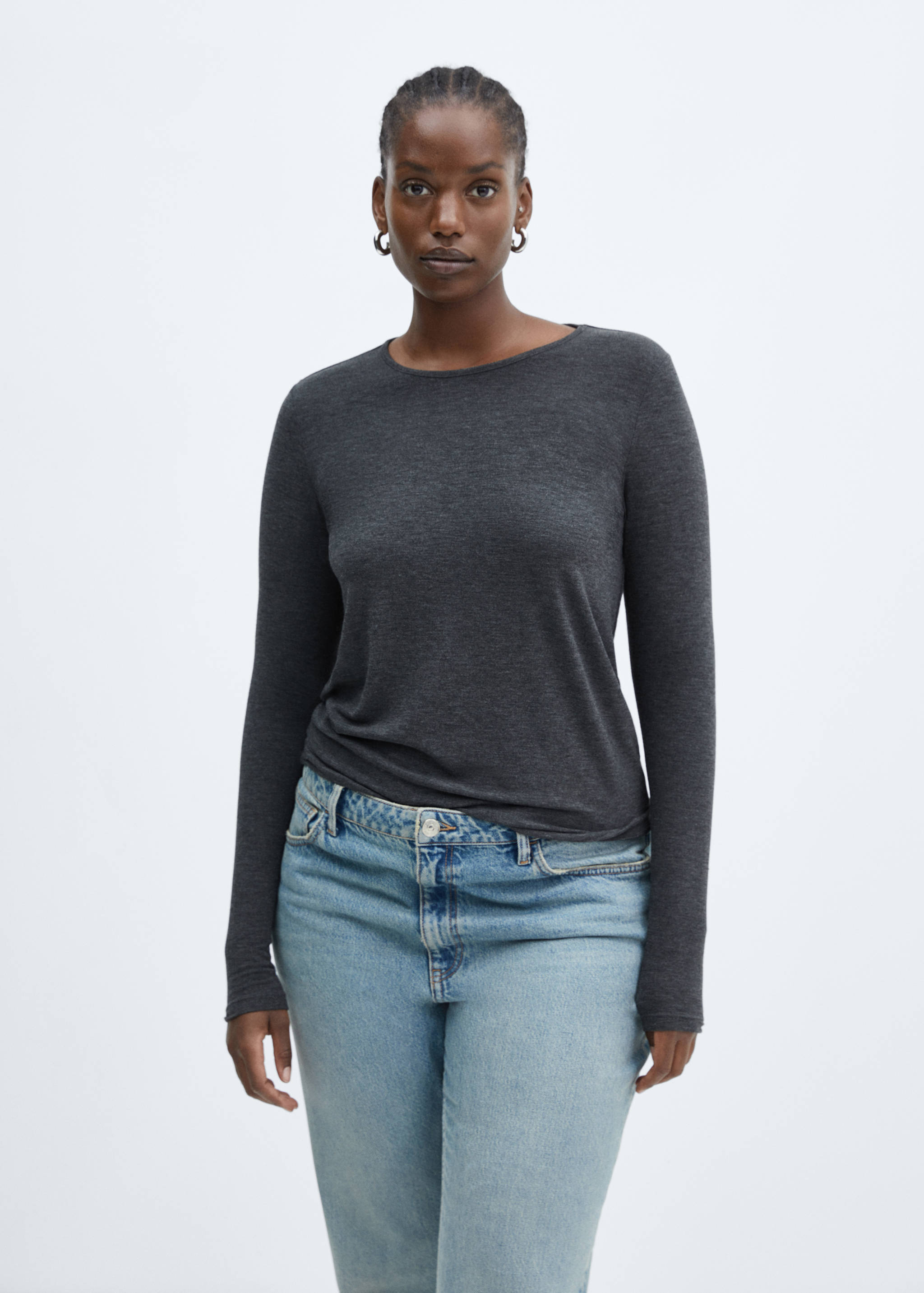 Round-neck knitted t-shirt - Details of the article 5