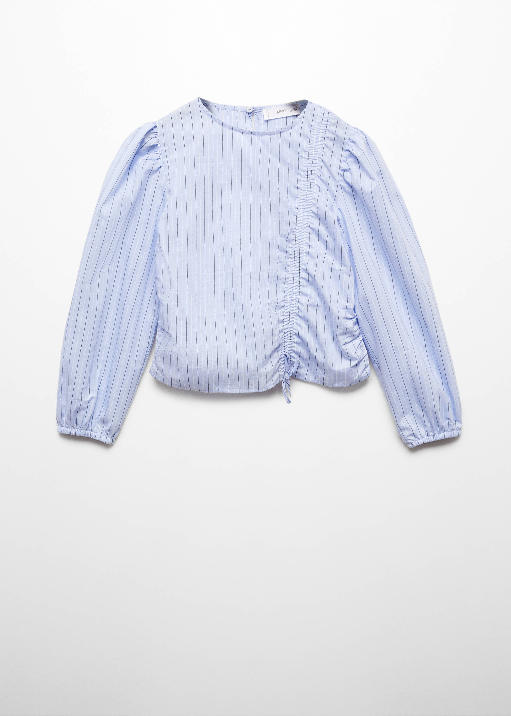 Striped bow blouse - Article without model, Blue. Ref: 67063686-00.