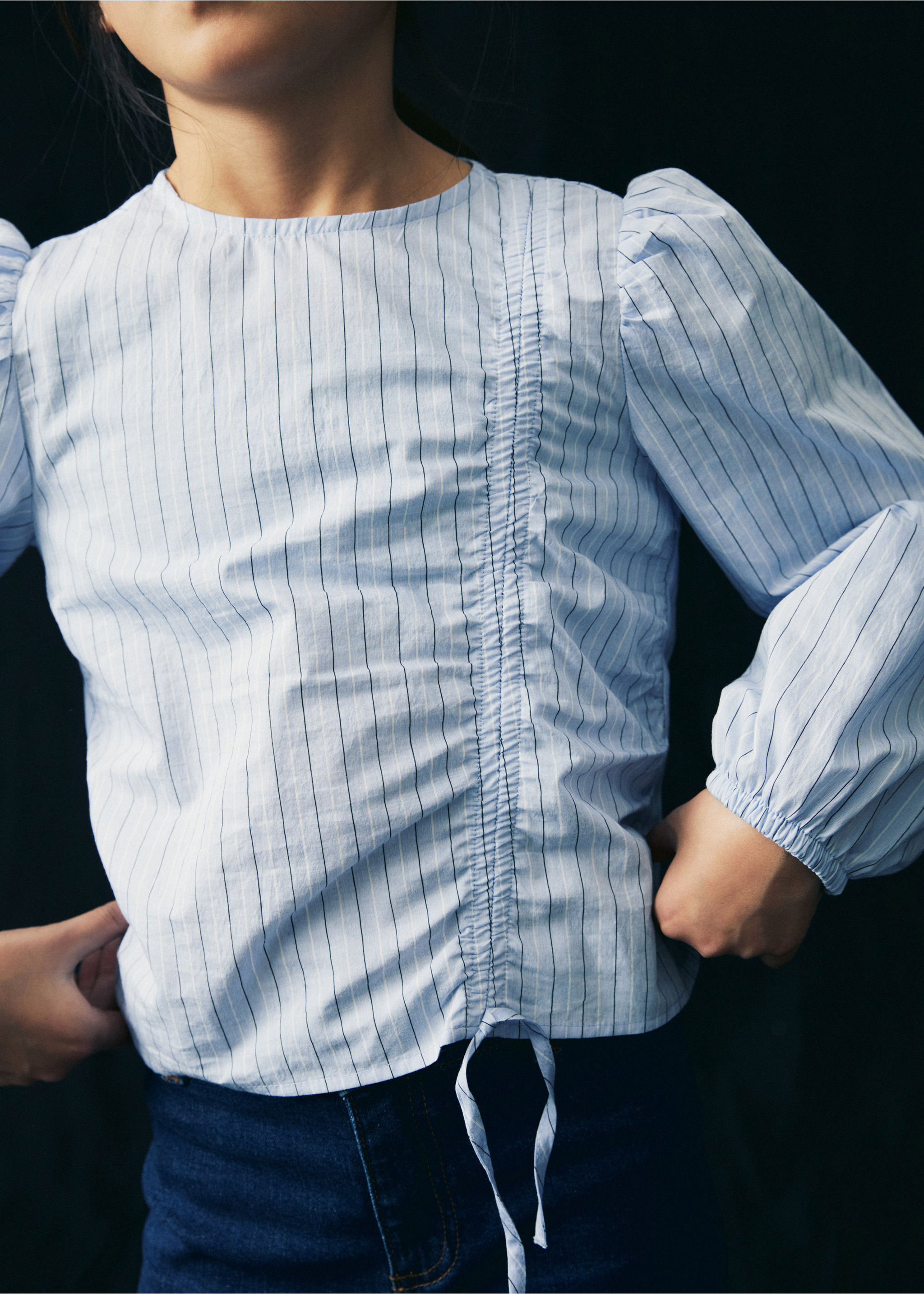 Striped bow blouse - Details of the article 5