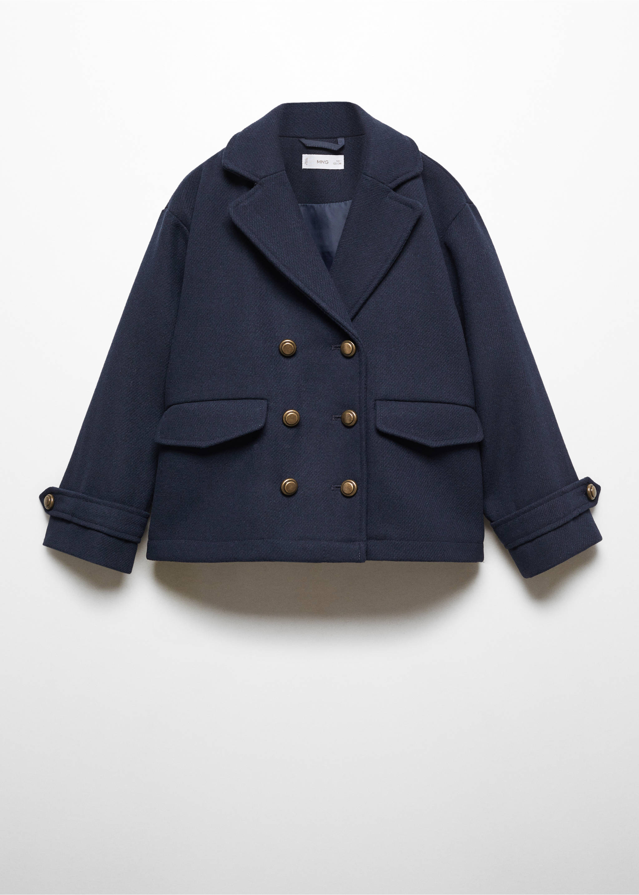 Double-breasted coat - Article without model, Dark Navy. Ref: 67063688-00.
