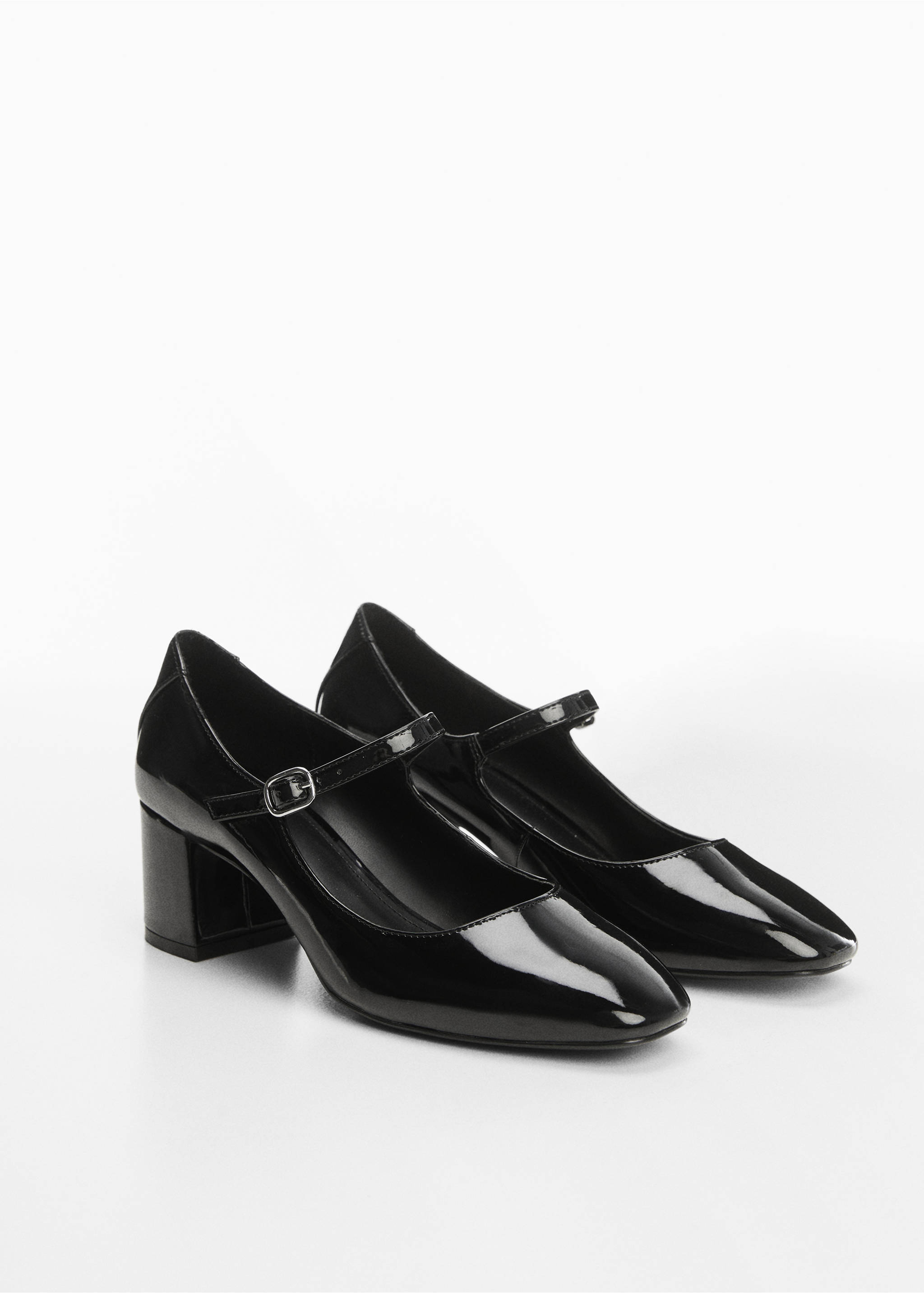 Patent-effect stiletto-heel shoes - Medium plane, Black. Ref: 67063689-00.