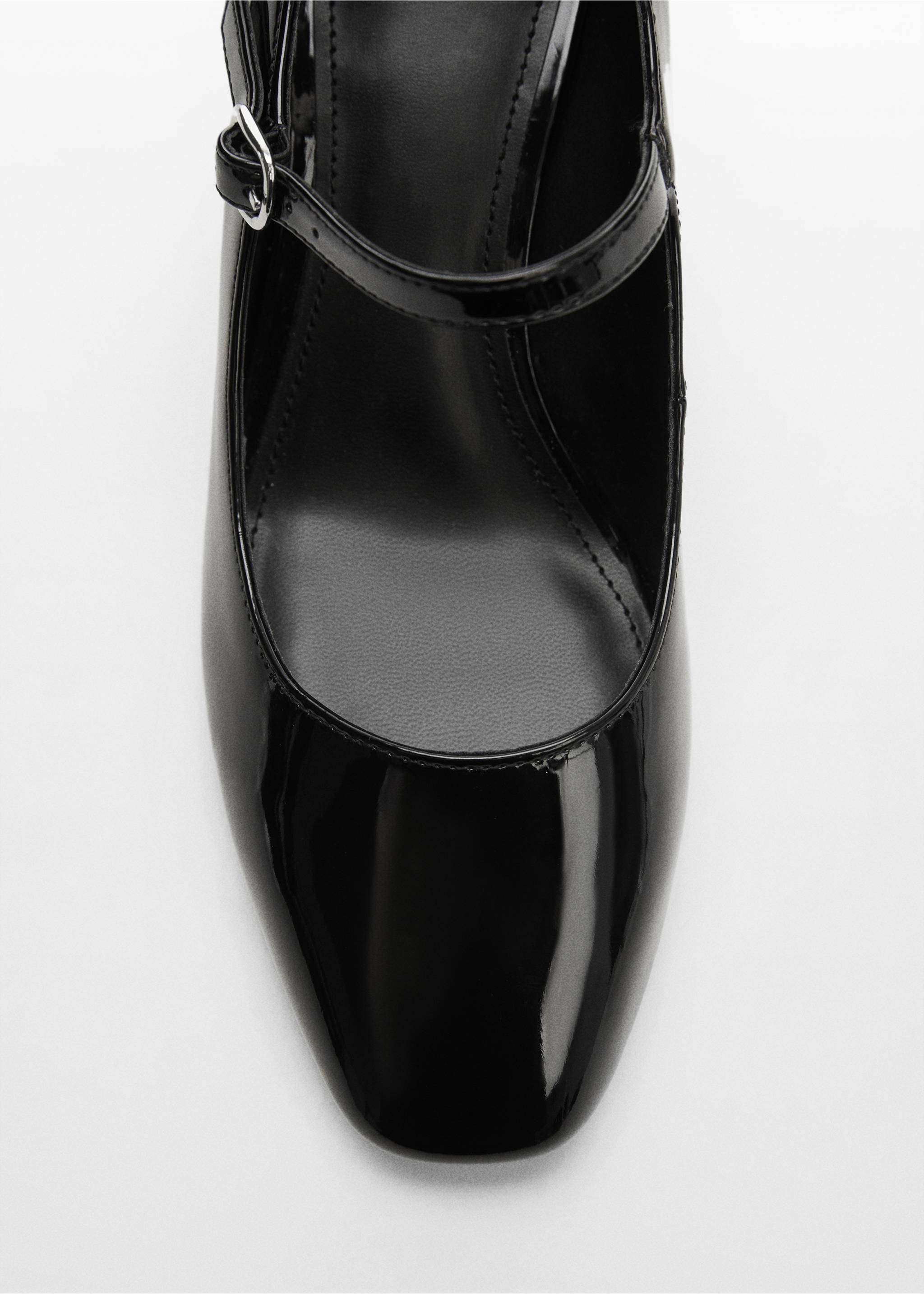 Patent-effect stiletto-heel shoes - Details of the article 2, Black. Ref: 67063689-00.