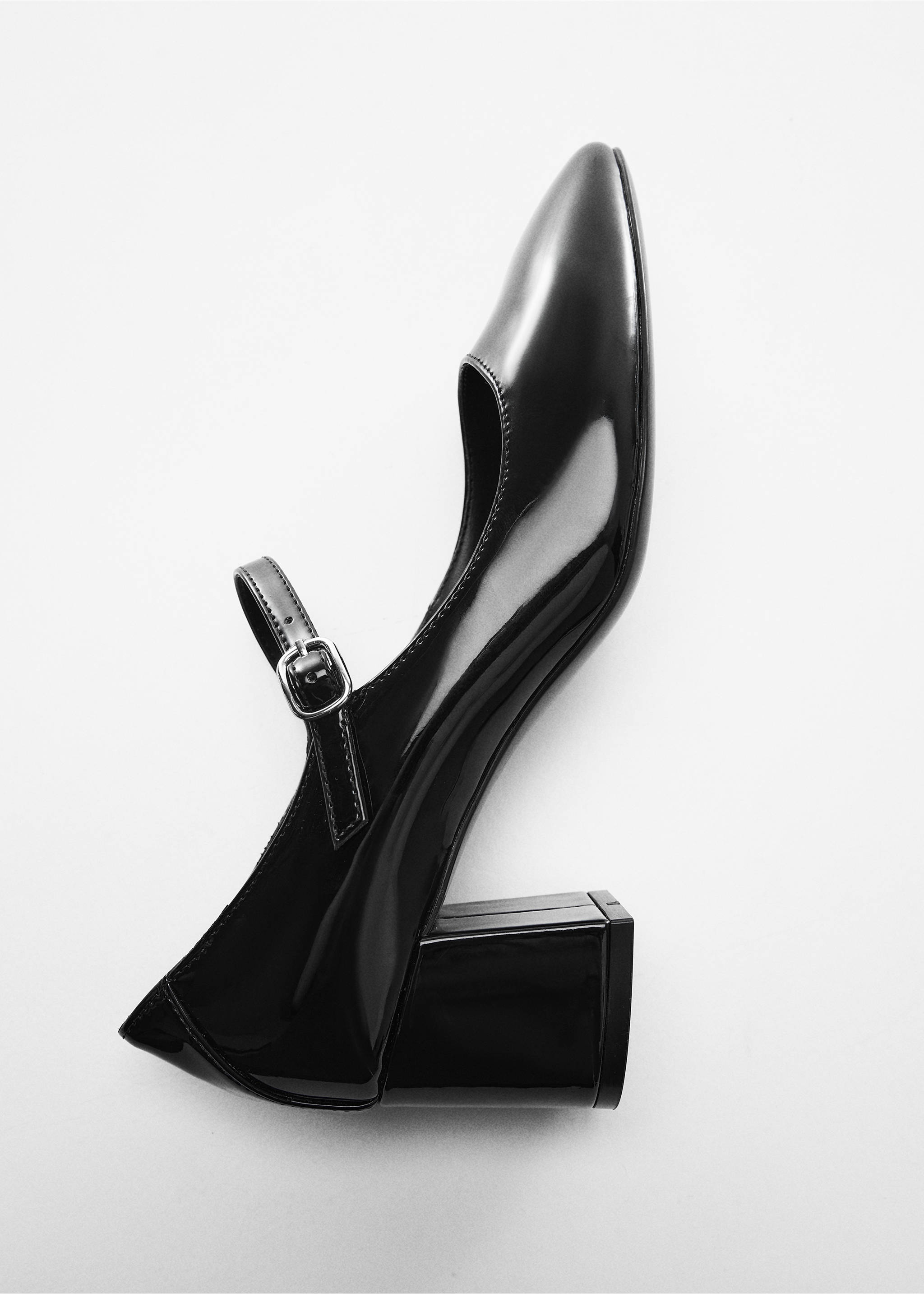 Patent-effect stiletto-heel shoes - Details of the article 5, Black. Ref: 67063689-00.