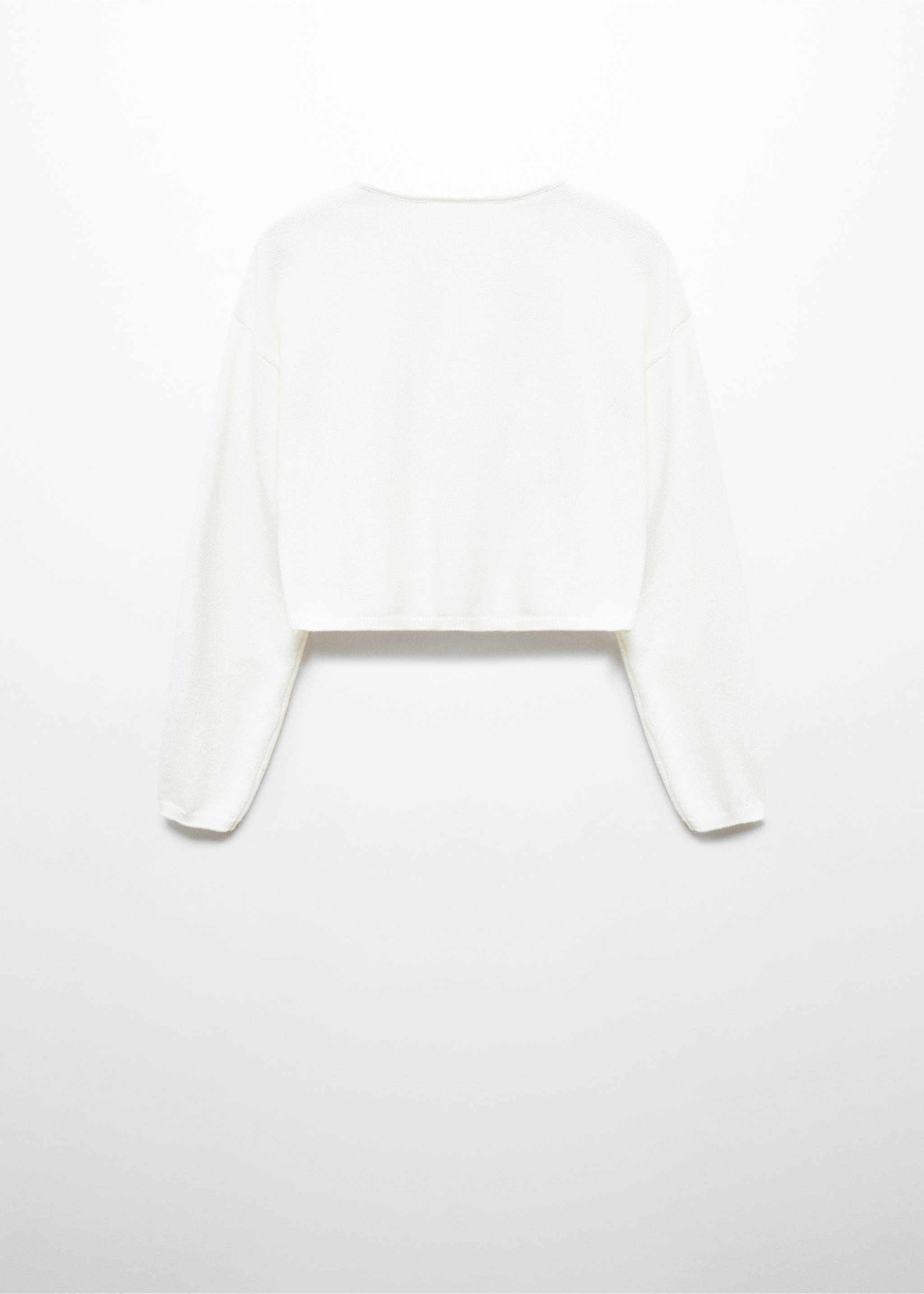 Feinstrick-Cardigan aus Baumwolle - Rückseite des Artikels, Cremeweiß. Ref: 67063690-00.