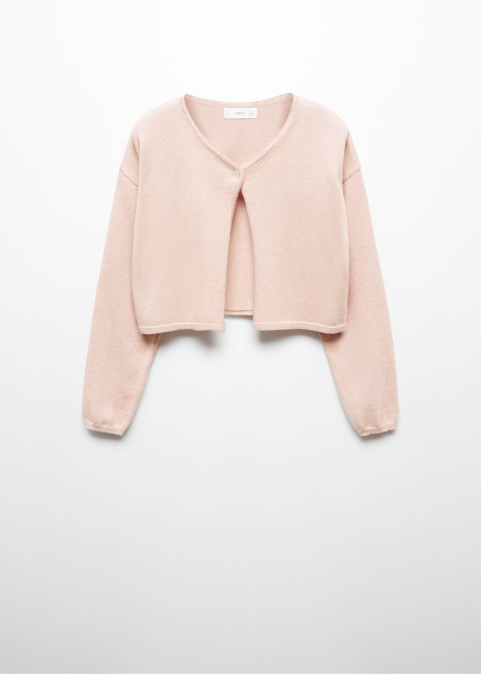 Fine knit cotton cardigan - Article without model, Pink. Ref: 67063690-00.