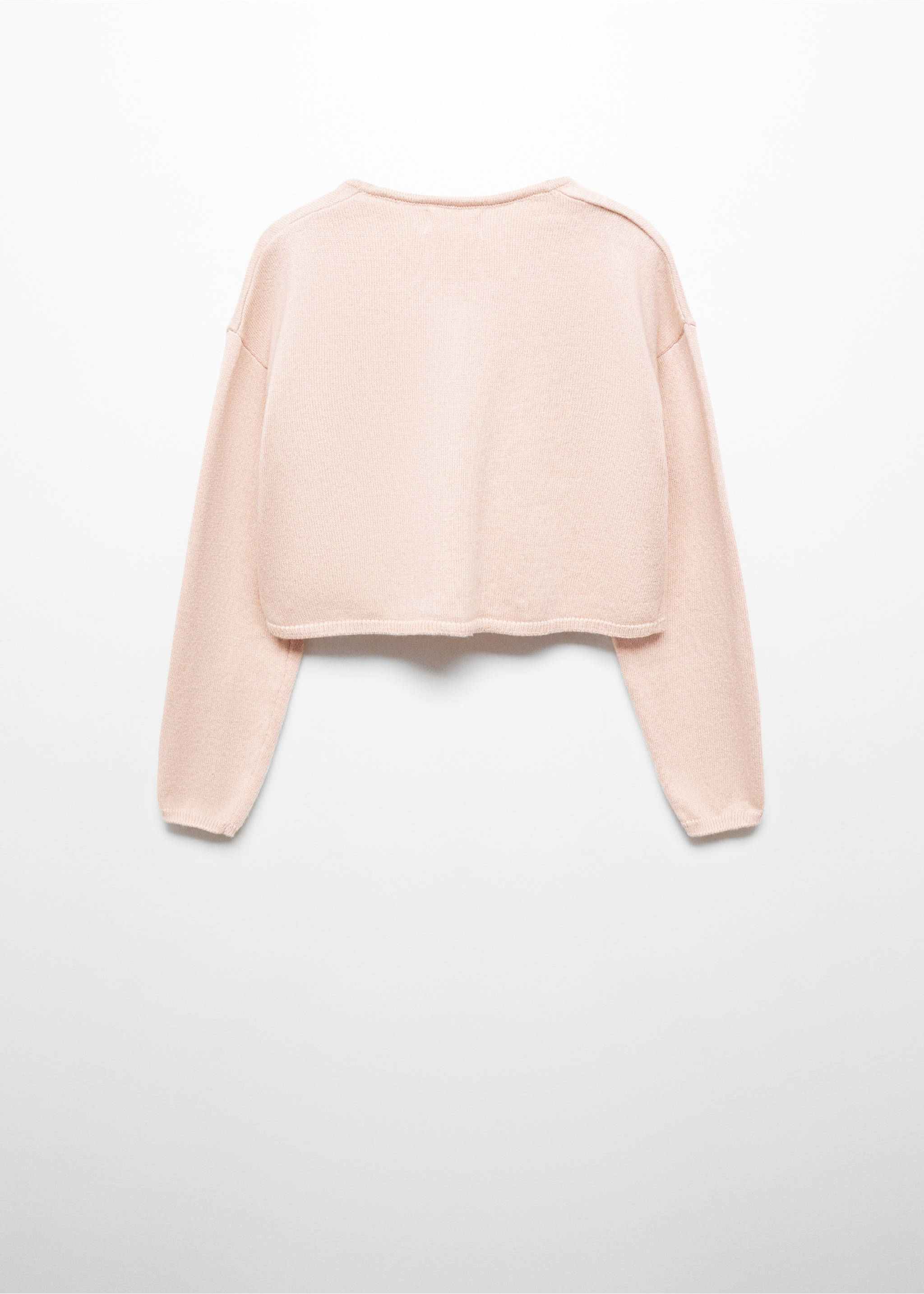 Fine knit cotton cardigan - Reverse of the article, Pink. Ref: 67063690-00.