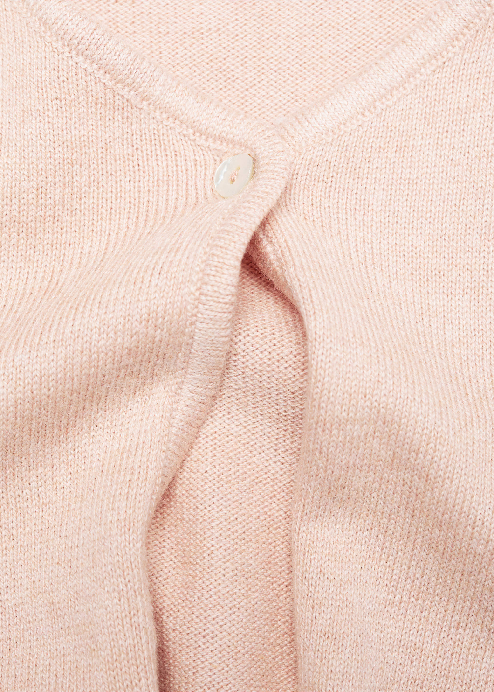 Fine knit cotton cardigan - Details of the article 8, Pink. Ref: 67063690-00.