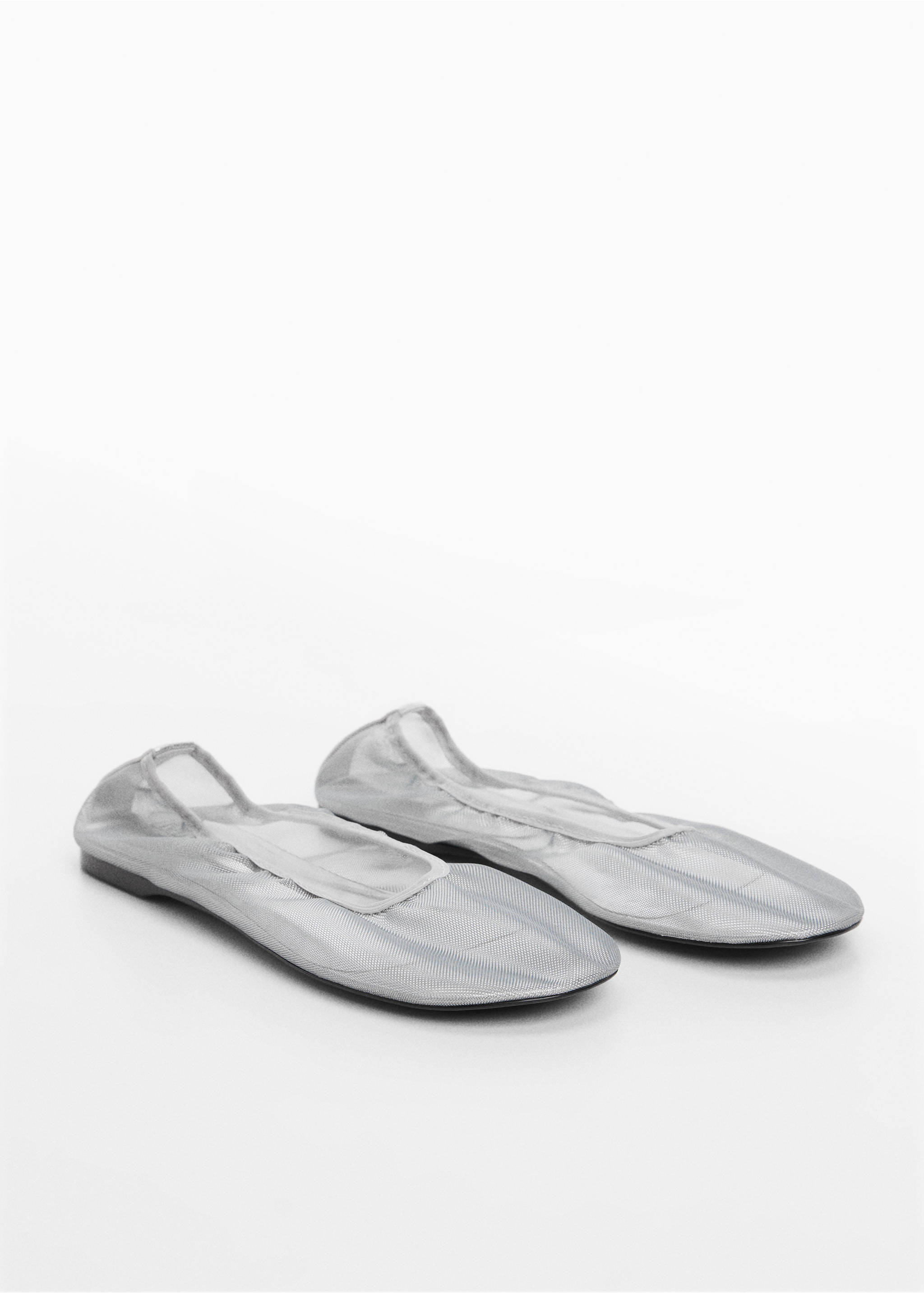 Semi-transparent mesh ballet flats - Medium plane, Silver. Ref: 67063694-00.