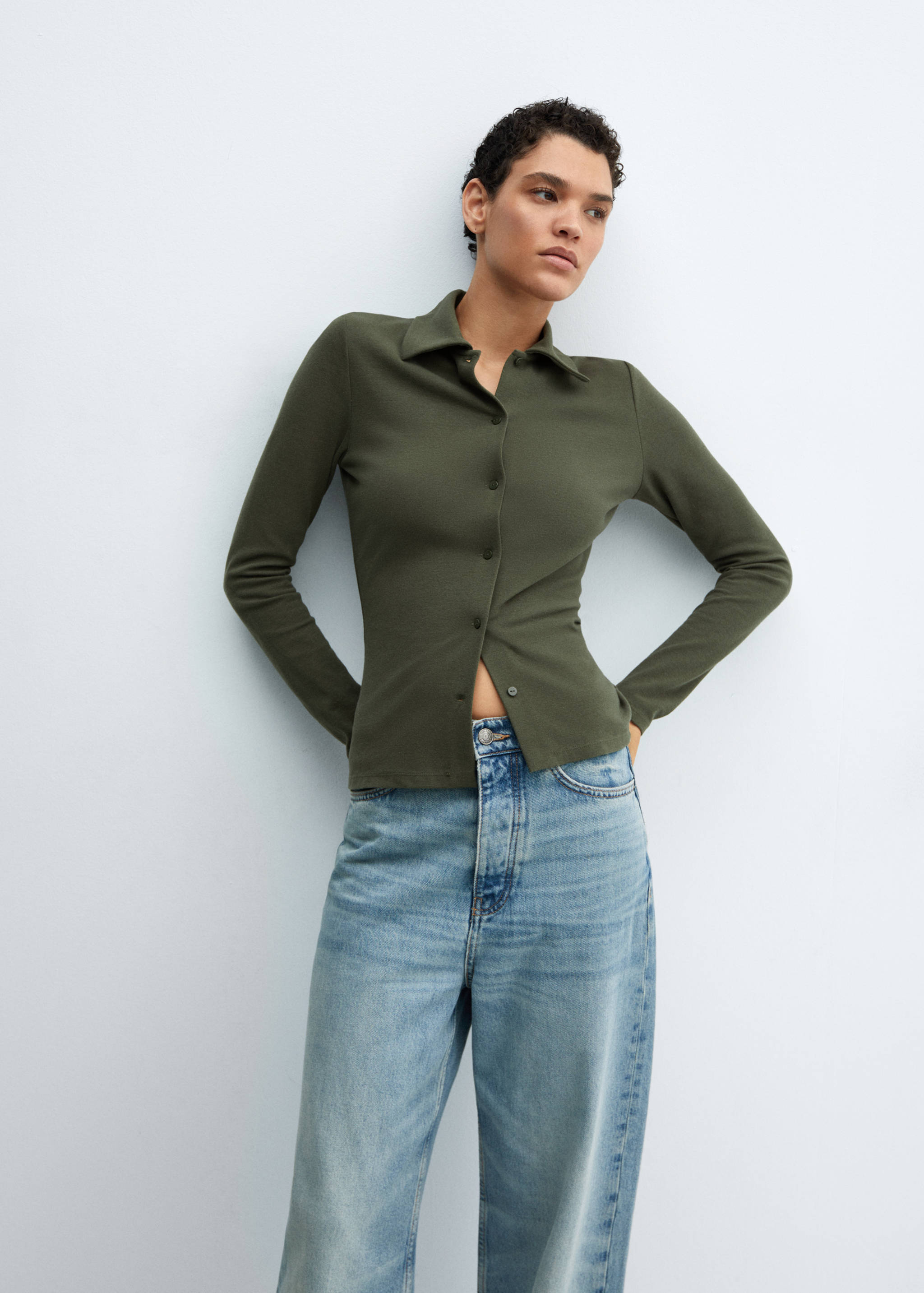 Cotton knit shirt - Medium plane