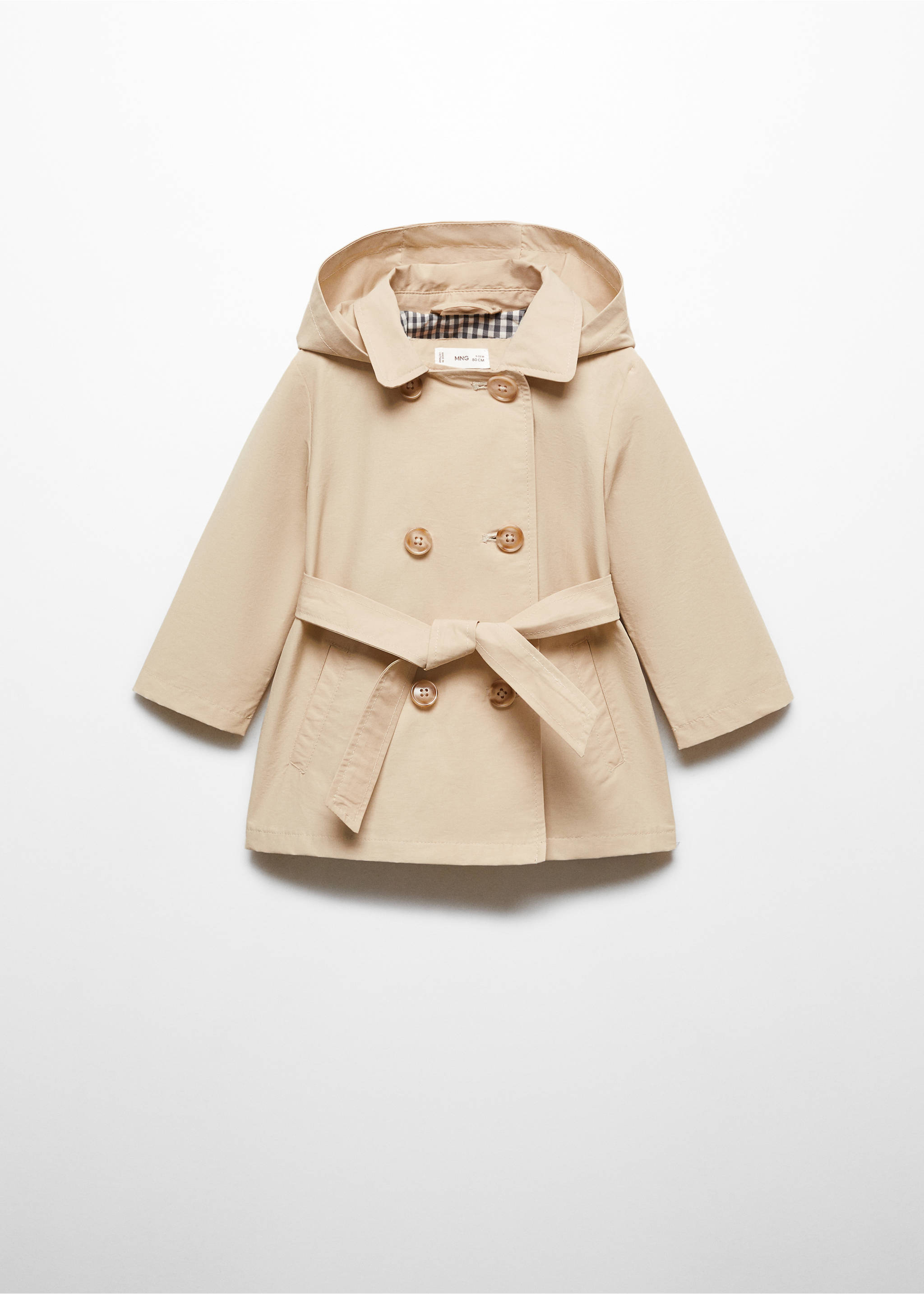 Trench double boutonnage - Article sans modèle, Sable. Ref: 67064015-00.