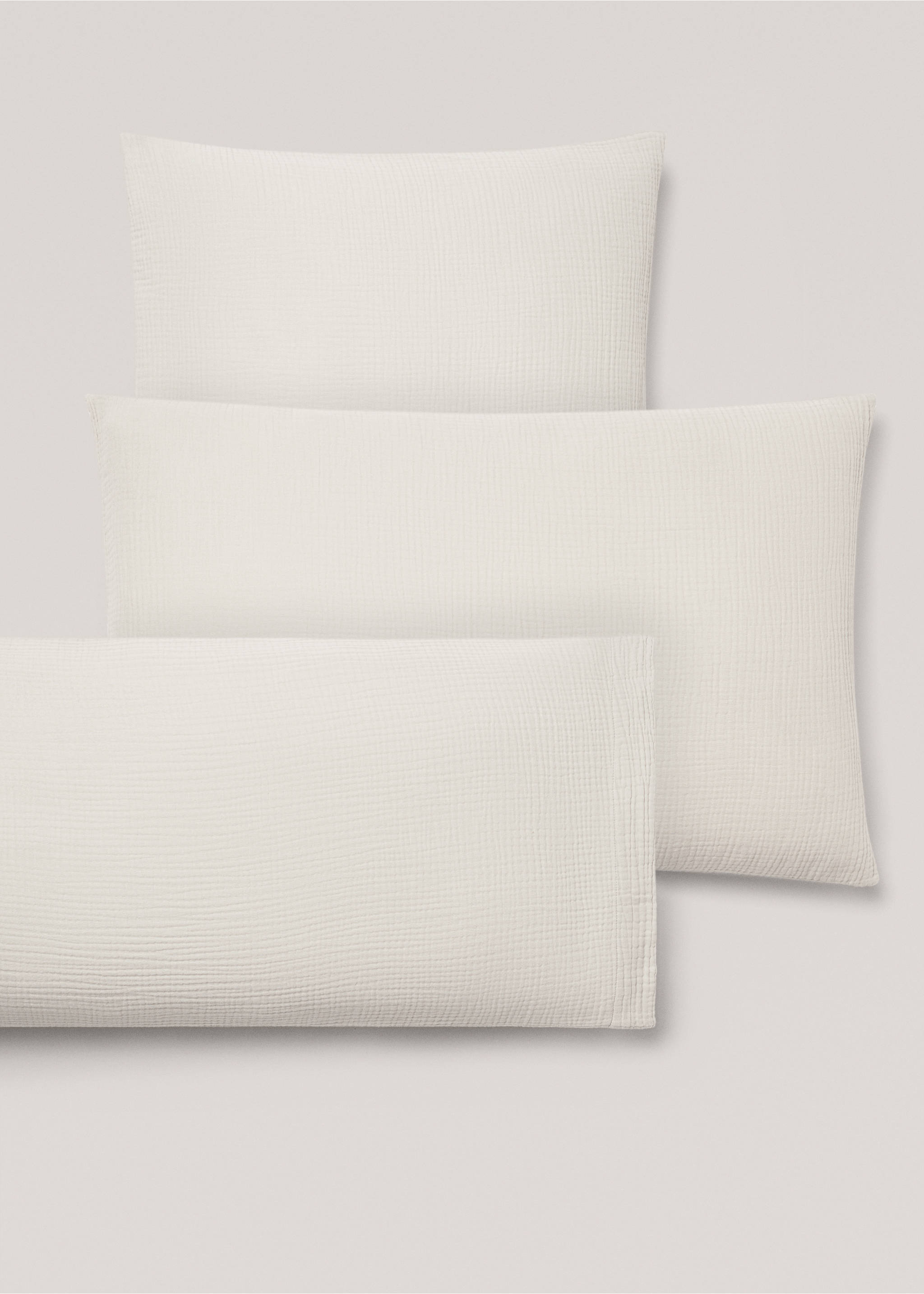 Cotton gauze pillow case 50x75cm (Pack of 2) - Details of the article 4, Light/Pastel Grey. Ref: 67064017-00.