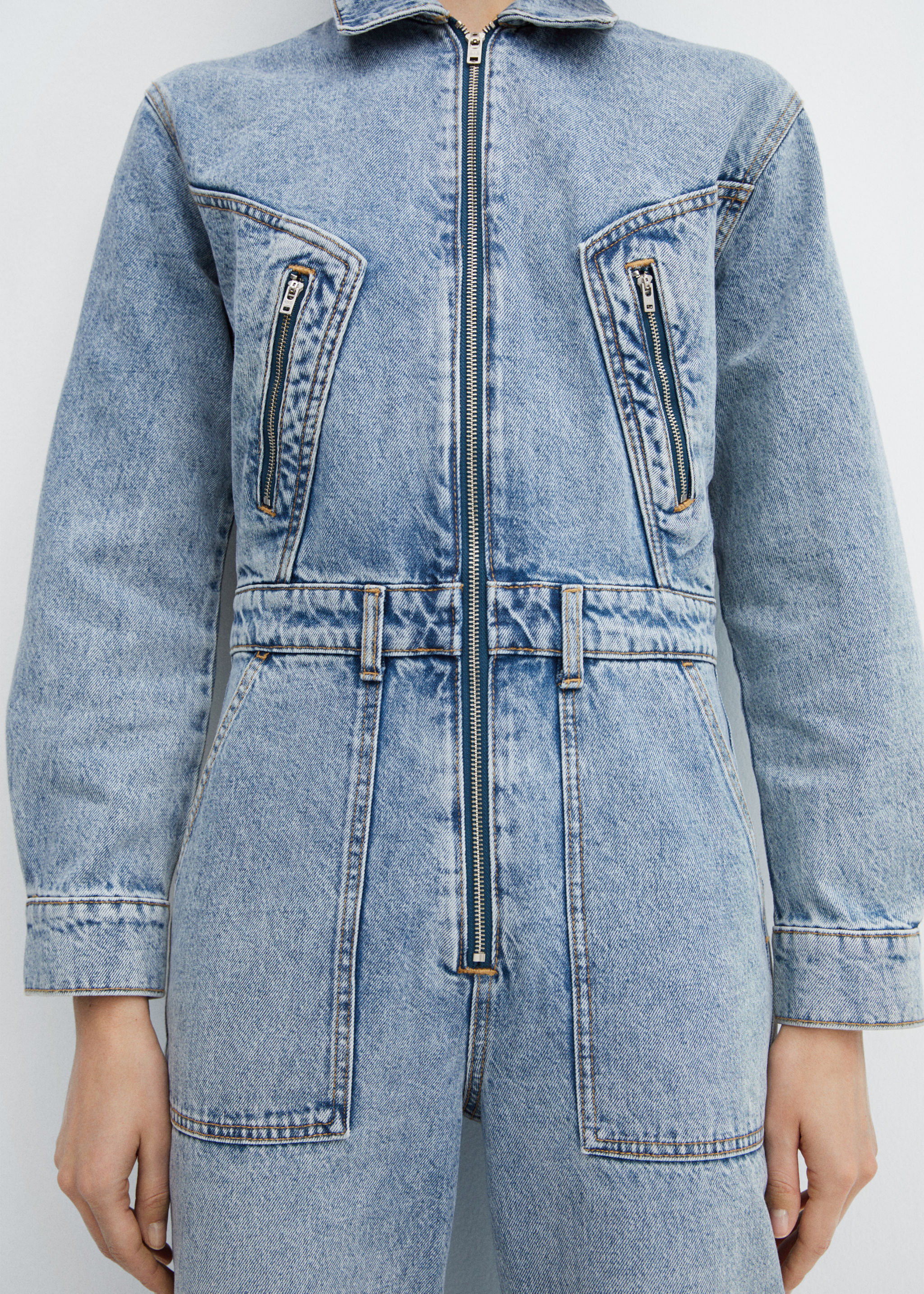 Denim zipper jumpsuit - Details of the article 6