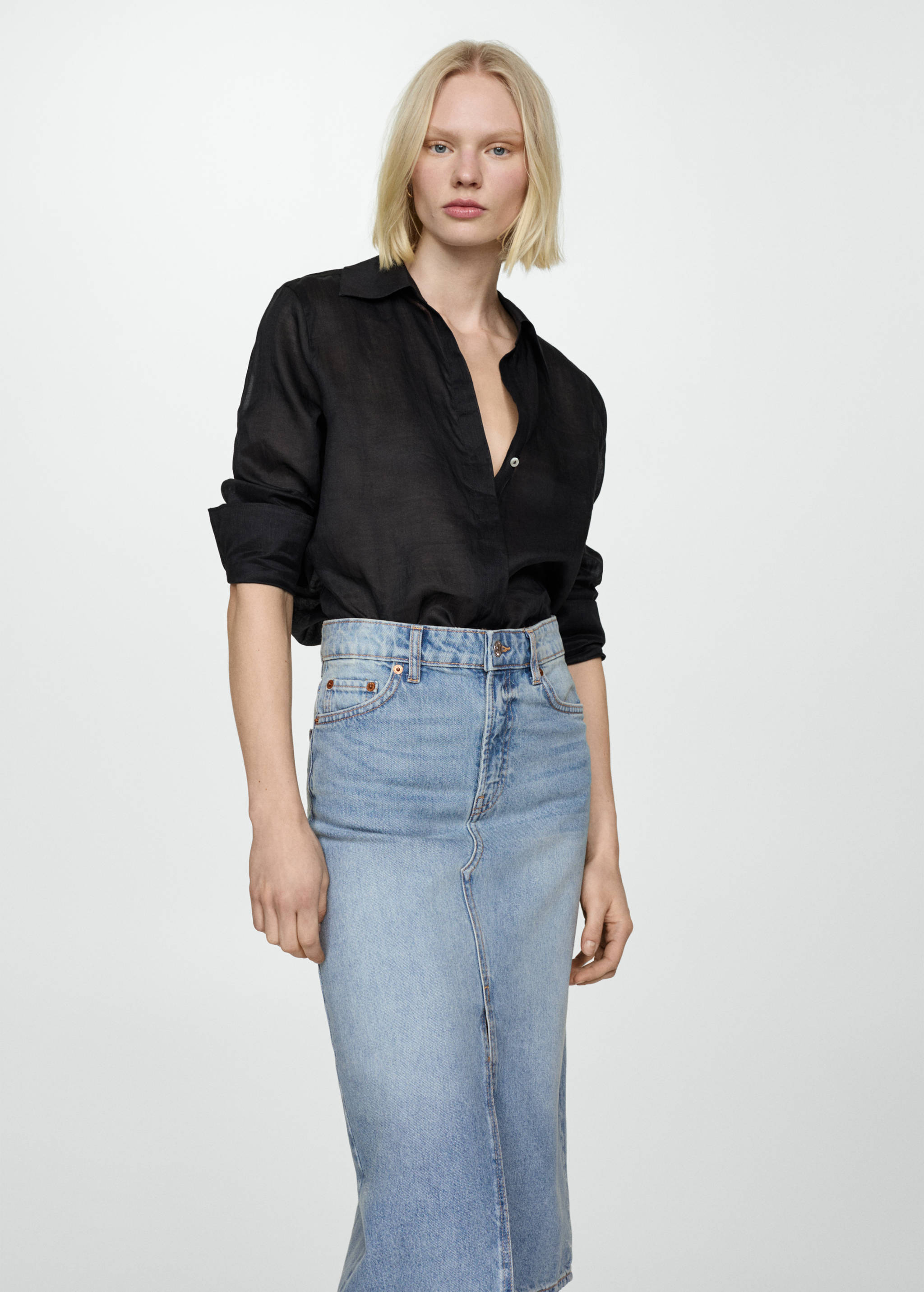 Φούστα μίντι τζιν - Λεπτομέρεια του προϊόντος 1